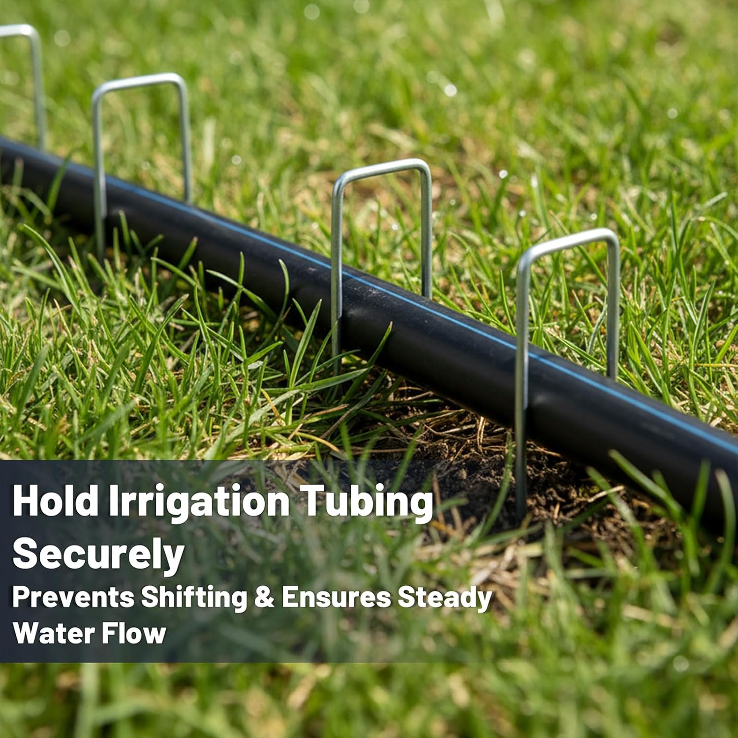 50 Pack 6 Inch Landscape Staples 11 Gauge Heavy Duty Garden Stakes, Galvanized Anti-Rust U-Shaped Ground Stakes for Yard Lawn, Weed Barrier Fabric, Irrigation Tubing, Sod, Fence, Tarpaulin thumbnail