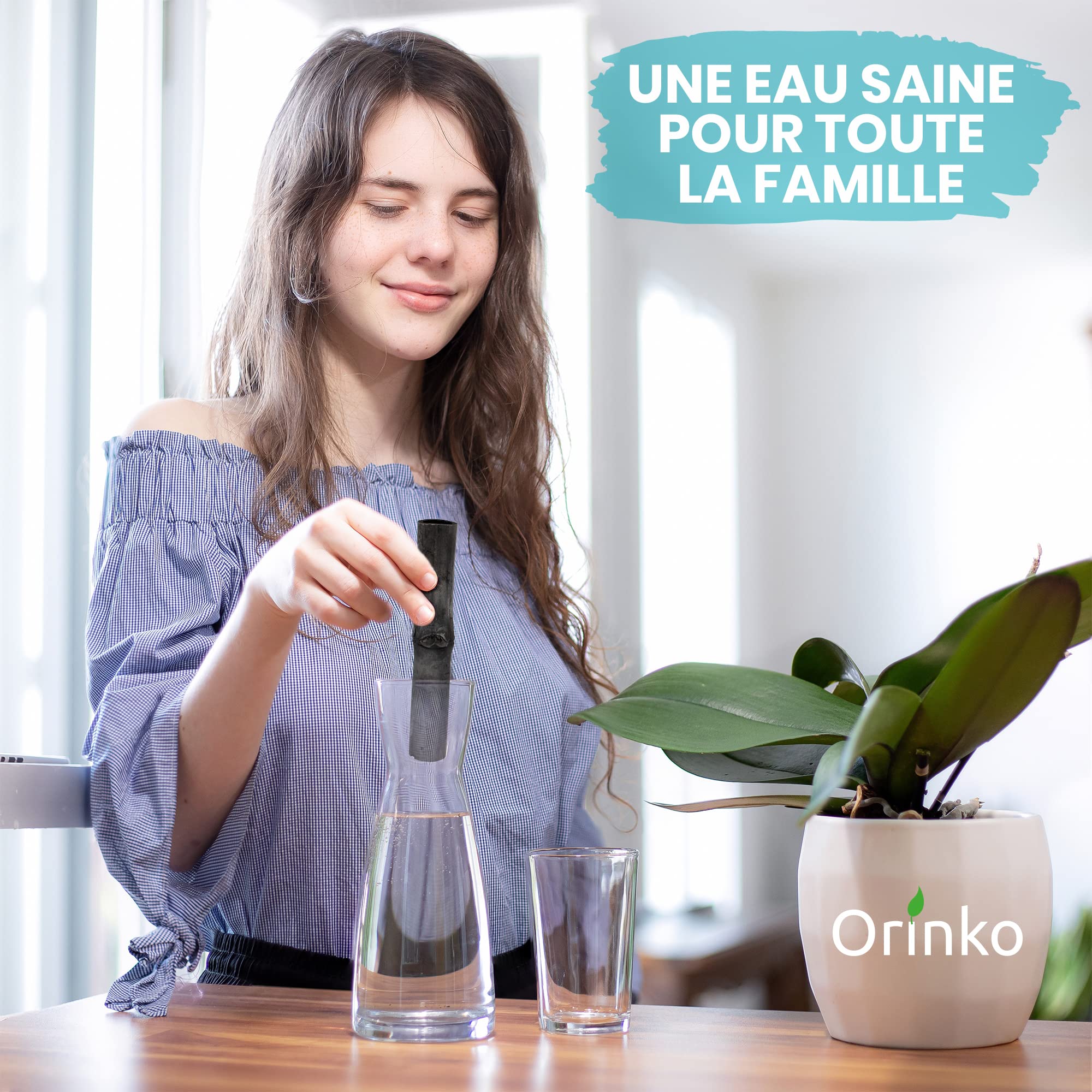 Image secondaire de orinko Binchotan Bio 6X | Charbon Actif Binchotan de Bambou pour Purification d'eau en Carafe | Passez-Vous de l'eau en Bouteill