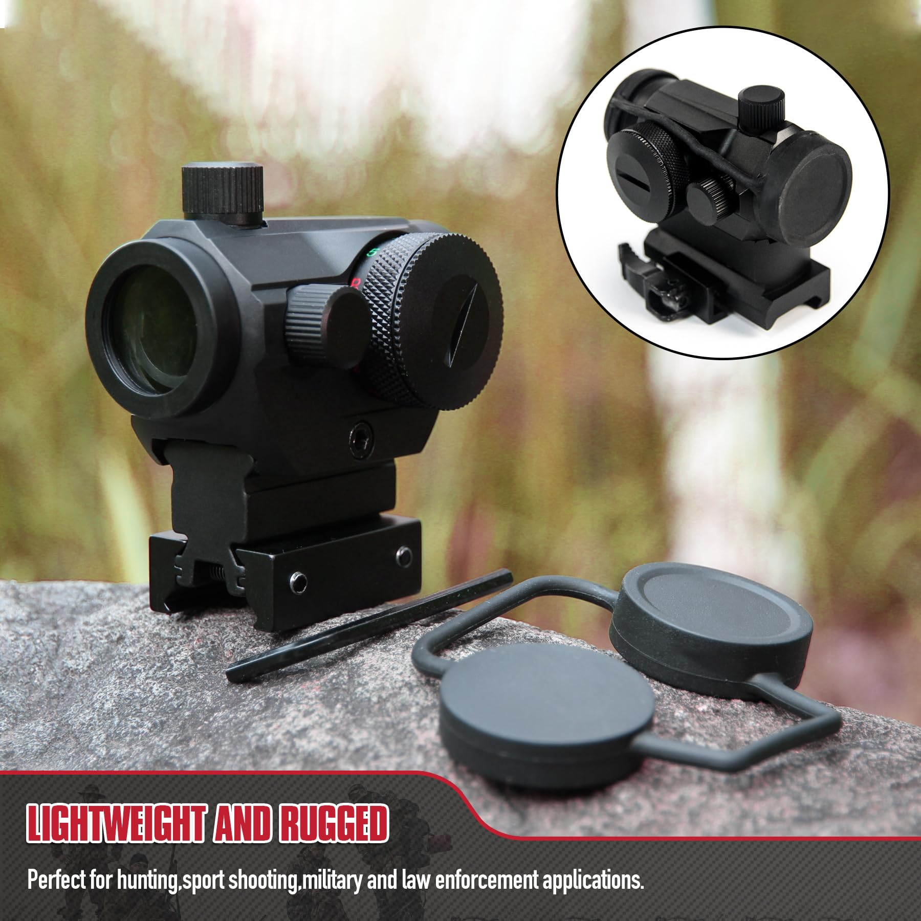 VicBre HD22M1 Red Dot Visier Rotpunktvisier Leuchtpunktvisier Reflexvisier Reticle Gun Scope Reflex Optics für die Jagd und das Schießen