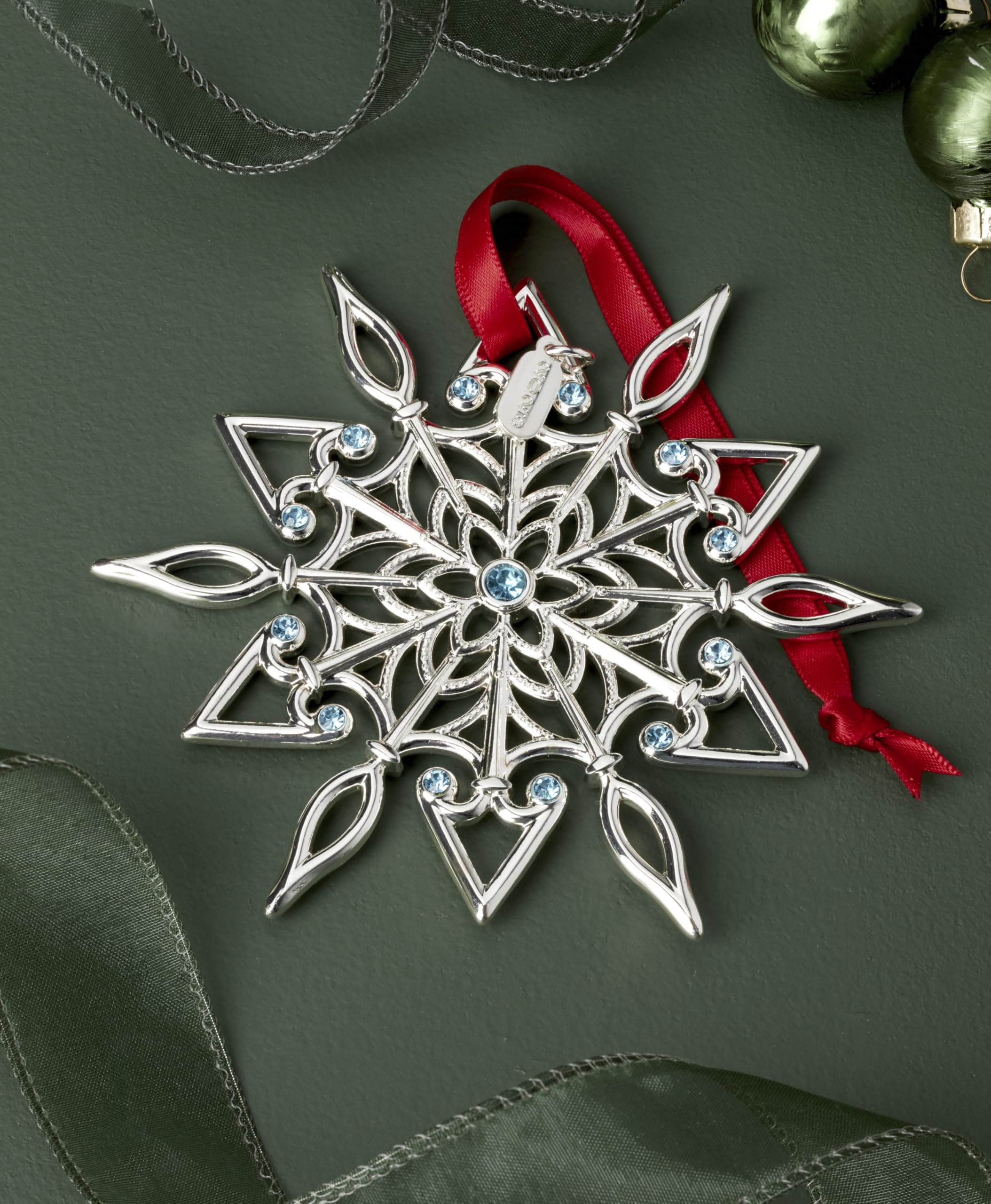 Amazon.com: Lenox Ornament, 2025 Snow Majesty Silverplate Ornament