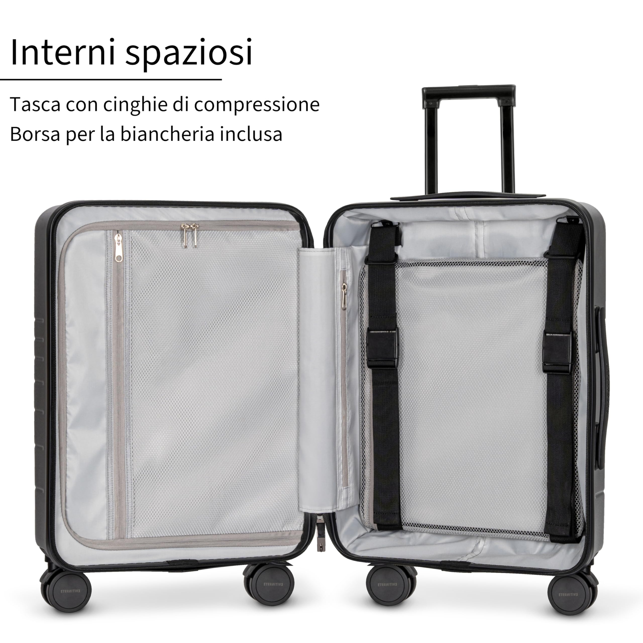 ETERNITIVE - Valigia I Valigia in Policarbonato & ABS I Trolley Bagaglio a Mano con Lucchetto TSA I Ruote a 360°