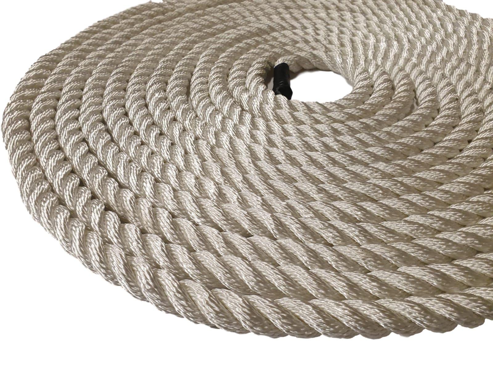 8mm Nylon Rope 3 Strand Anchors & Mooring Strong Synthetic Rope (20 Metres)