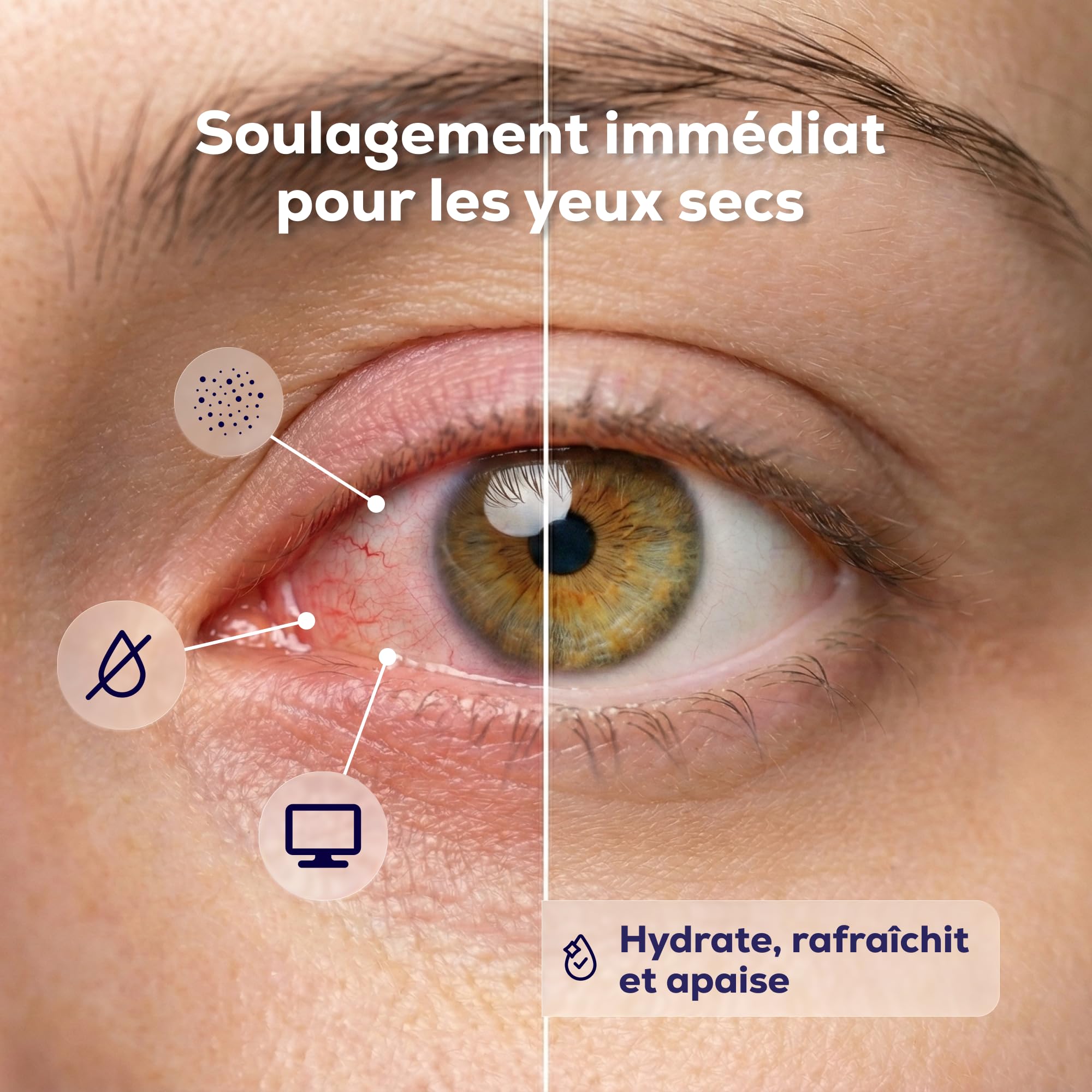 Larmes Artificielles avec 0,2% d’Acide Hyaluronique – Gouttes Oculaires pour Yeux Secs, Hydratation Intense, 2 x 15 ml