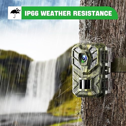Miniatura 7 de Cámara de sendero, 1080P 24MP Mini cámaras de juego con visión nocturna activada por movimiento, impermeable, IP66 con velocidad de disparo de 0.2