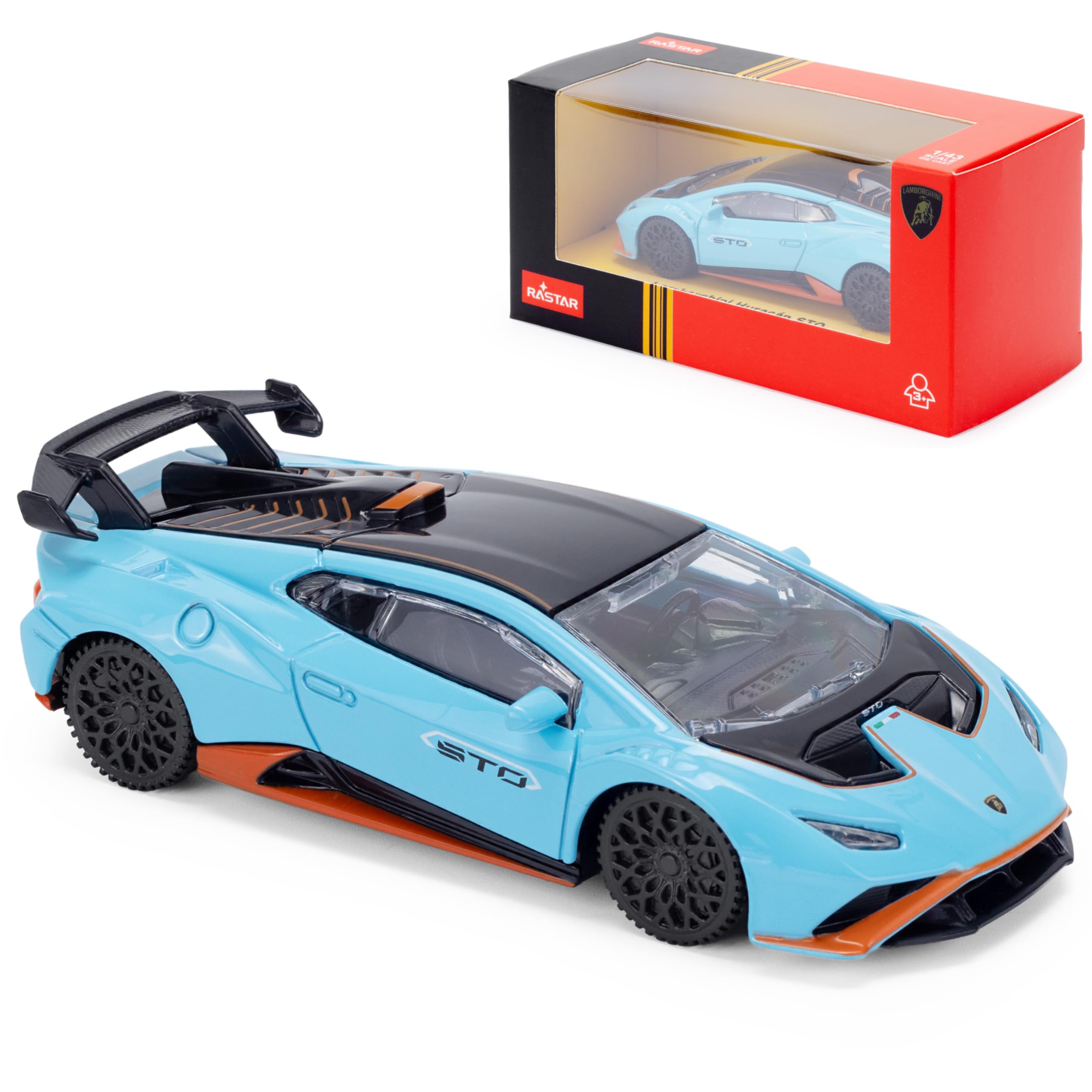 Lamborghini Huracan STO 1:43 Scale Die-Cast Model Car - Blue | Detailed Collectors Edition Diecast | Official Licensed Product