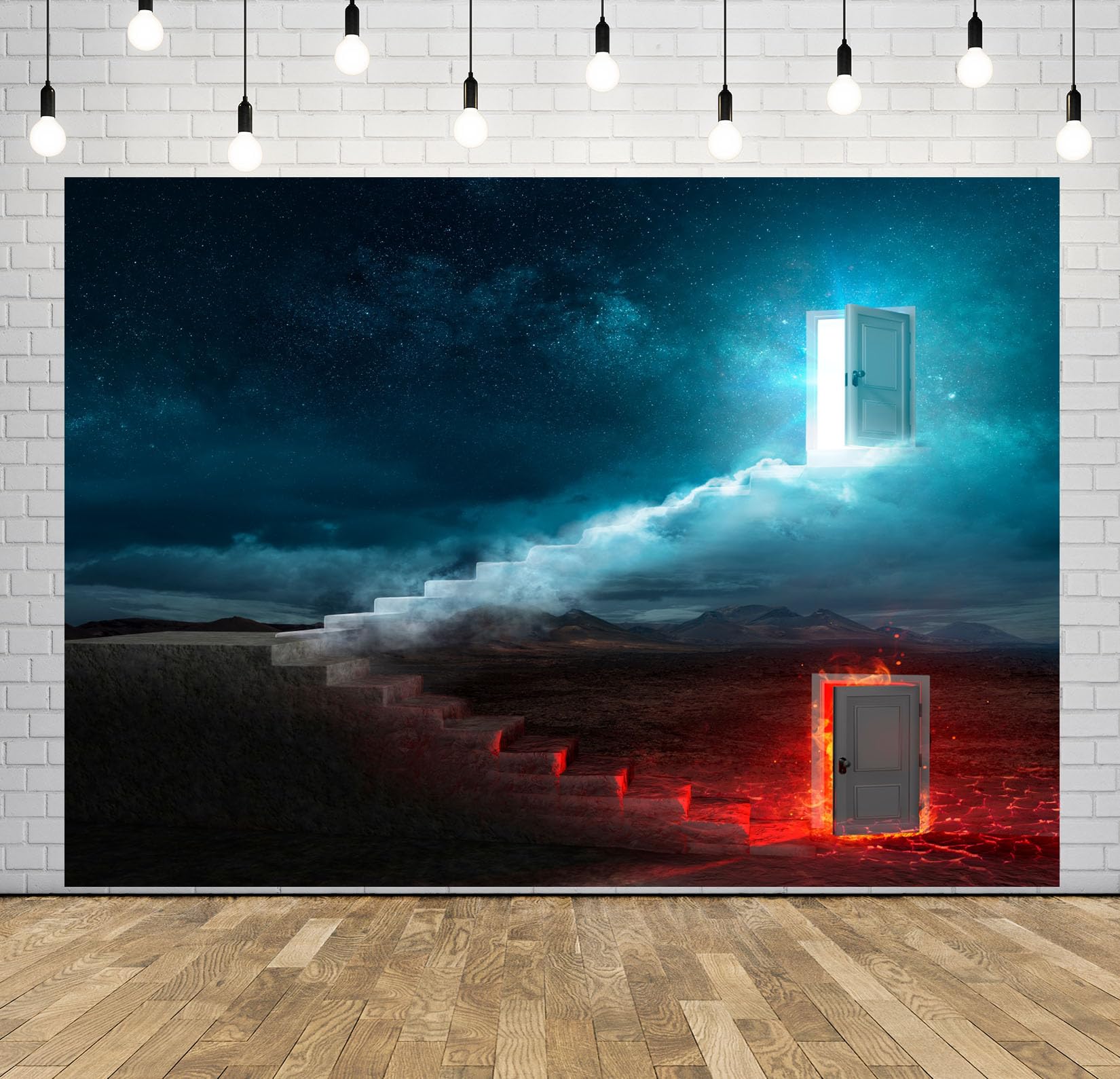17x10FT (5.2x3m) Scala Tra Cielo E Inferno Sfondo Fotografico