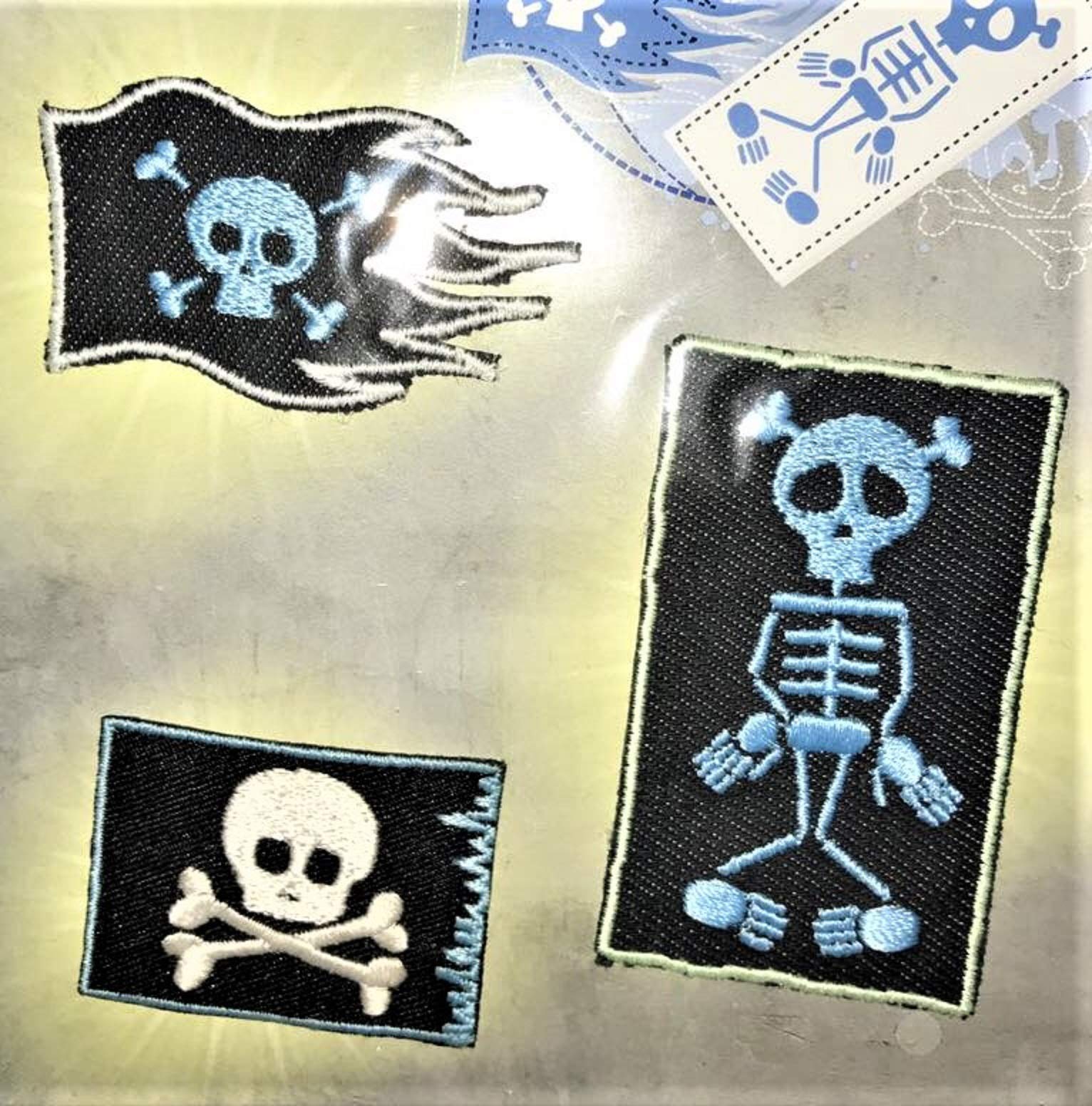 Zettl Aufbügel Flicken Aufnäher Totenkopf - 3er Set