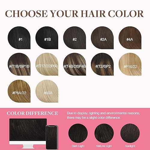 Miniatura 9 de GOO GOO Extensiones de cabello humano de alambre con 2 piezas, extensiones de cabello castaño oscuro de 12 pulgadas, extensiones de cabello Remy