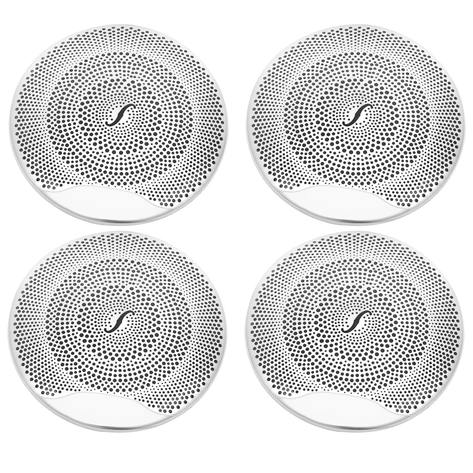 4 piezas de cubierta para altavoces de coche, cubierta para altavoces de puerta, carcasa para bocina, compatible con Mercedes-Benz Clase E/C/GLC W213 W205, accesorios para interior de coche (plata