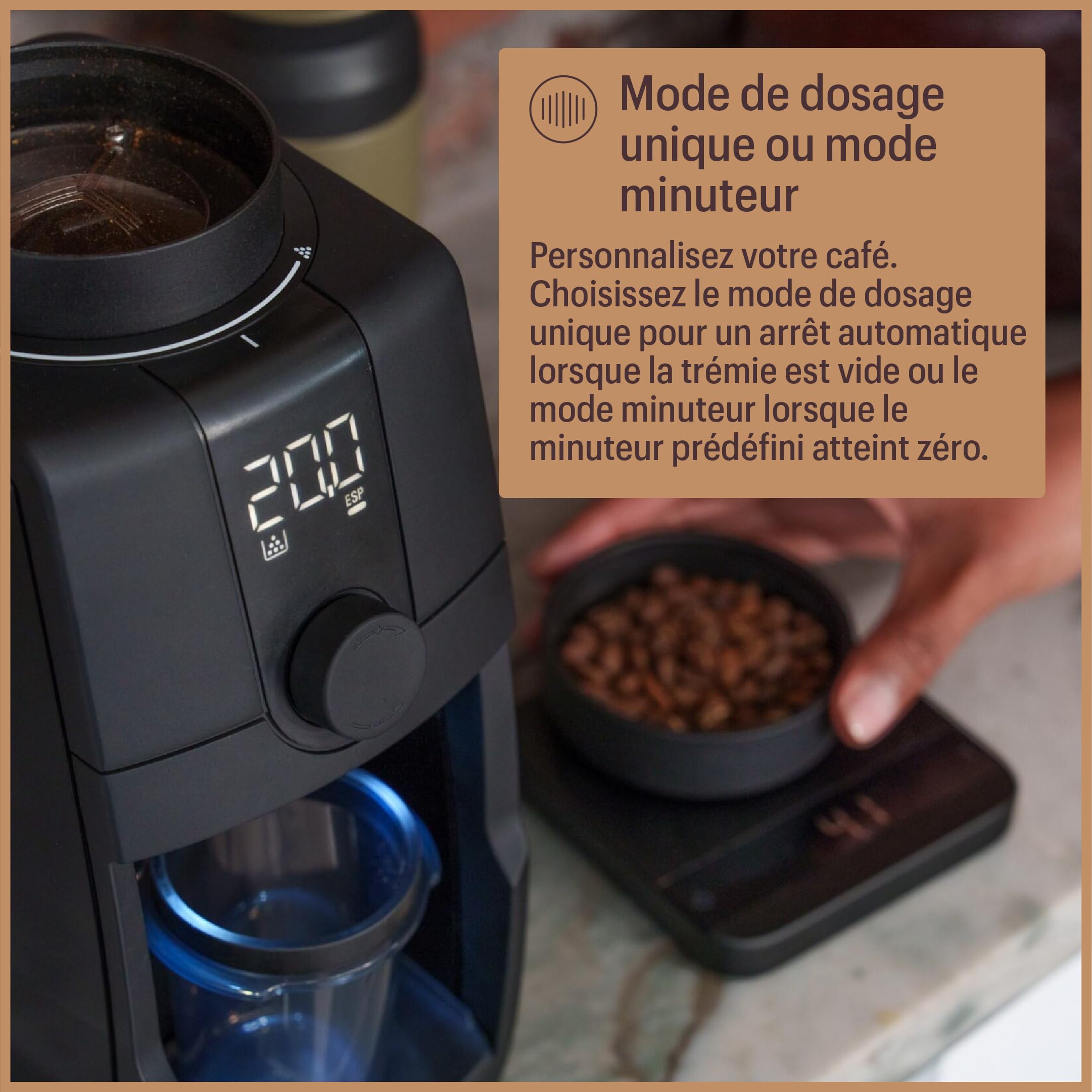 Baratza Encore ESP Pro Moulin à Café | Réglage en Continu, Technologie Antistatique, 2 Modes de Dosage, Trémie de 300 g, Meules Coniques de 40 mm, Facile à Nettoyer