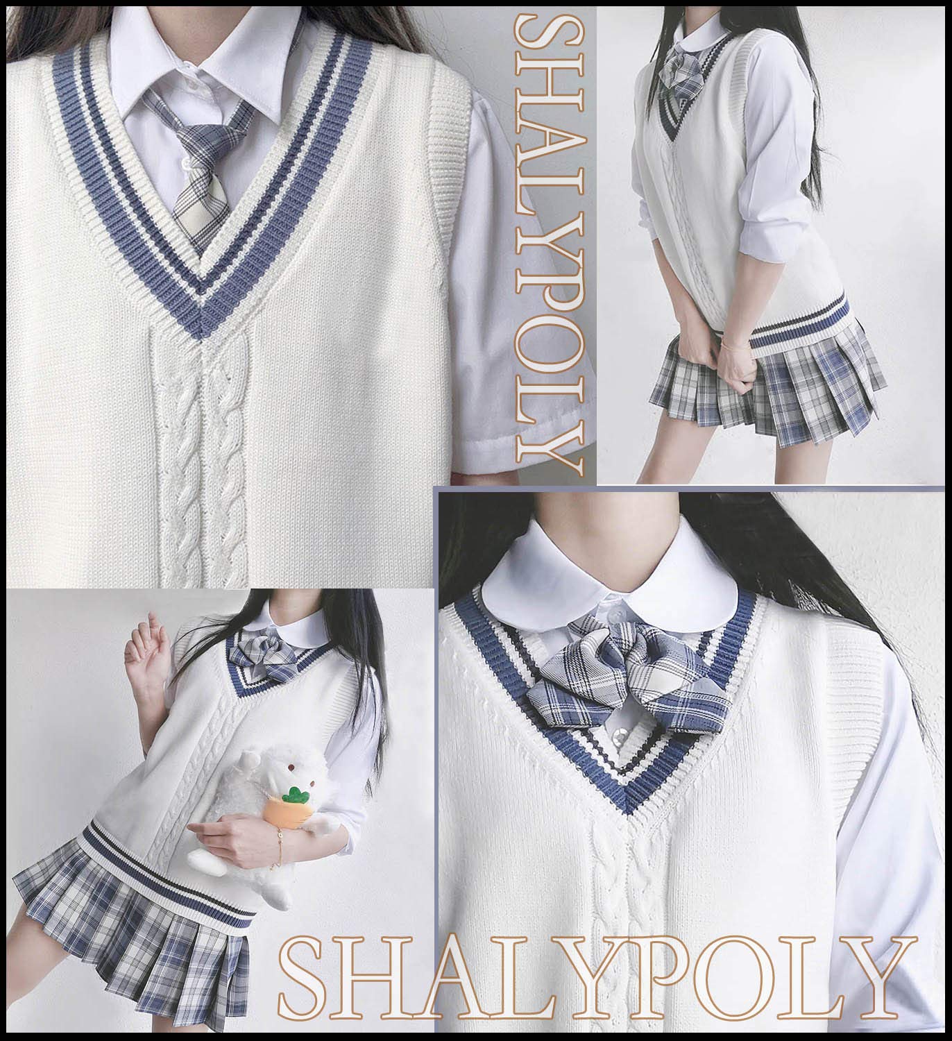 Amazon.co.jp: SHALYPOLY（シャリポリ） ニットベスト セーター 配色
