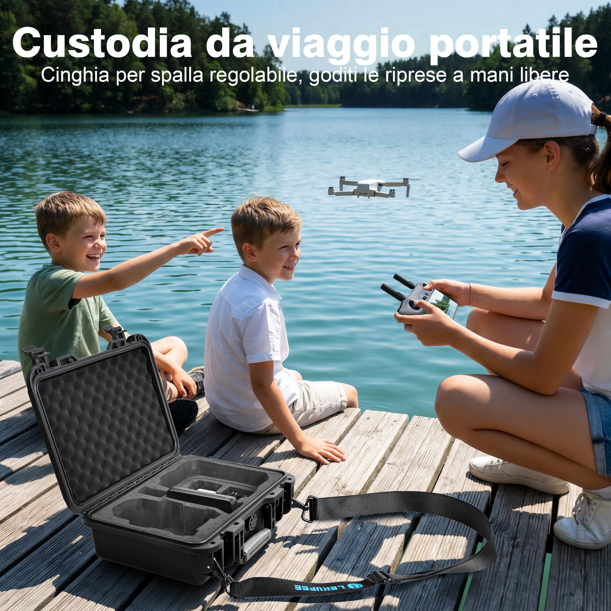 LEKUFEE Custodia Rigida Impermeabile per Trasporto per Drone DJI Lito X1,Lito 1,Mini 5 Pro/4 pro/Mini 3,DJI RC 2 / RC N3, e Accessori (Solo Custodia)