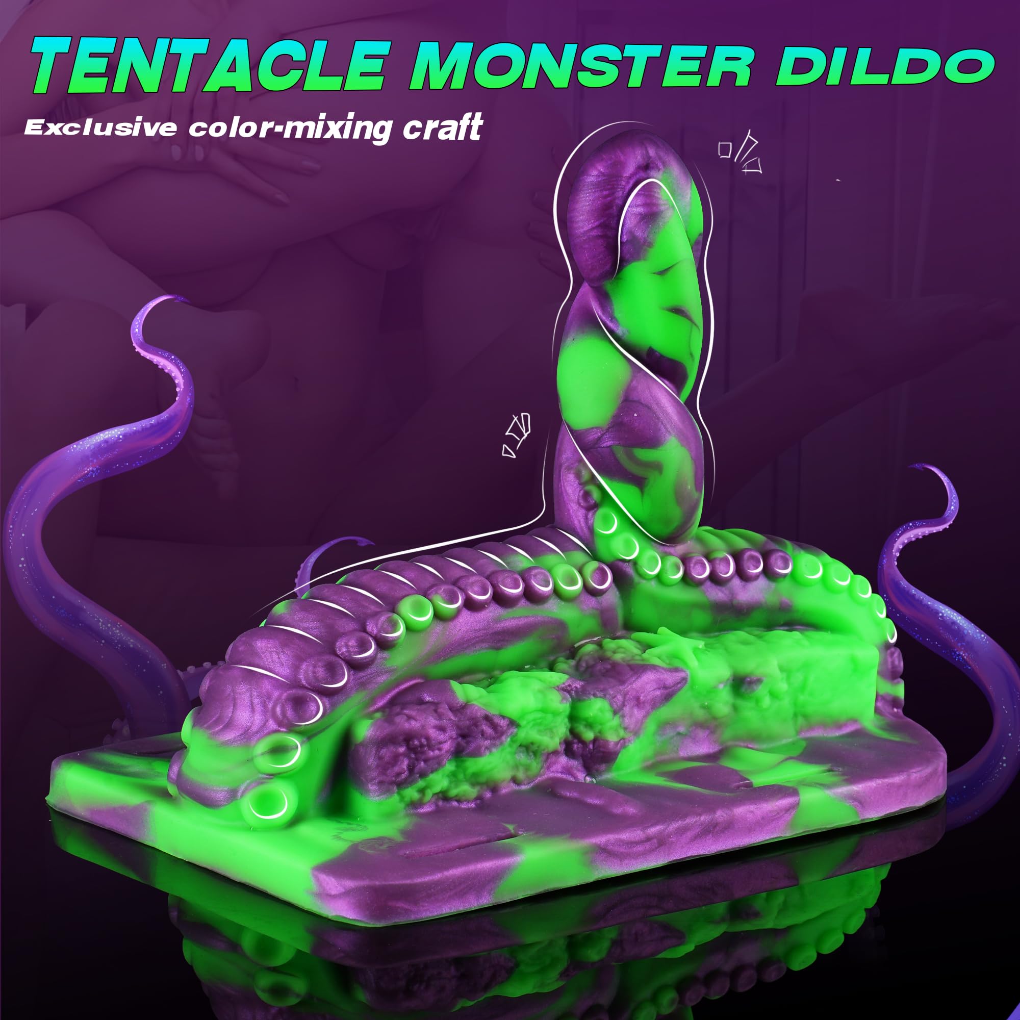 Monster Tentacle Dildo Riding Grinder Sex Toy, Fantasy Dildo Strap On Silicone Octopus Dildos with Adjustable Straps for Chair Swing Pillow Sofa Cushion Play, Adult Sex Toys Women Lesbian Couples