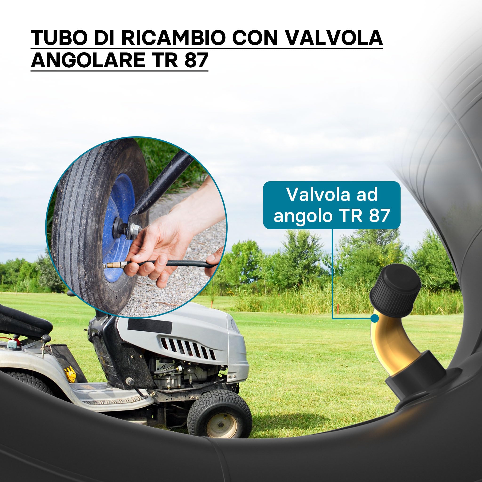 Camera D'aria Per Ruote Carriola - Set Da 4 Pezzi 3.50-8 | Valvola TR13 | Fino A 130kg A Camera - Foto 3