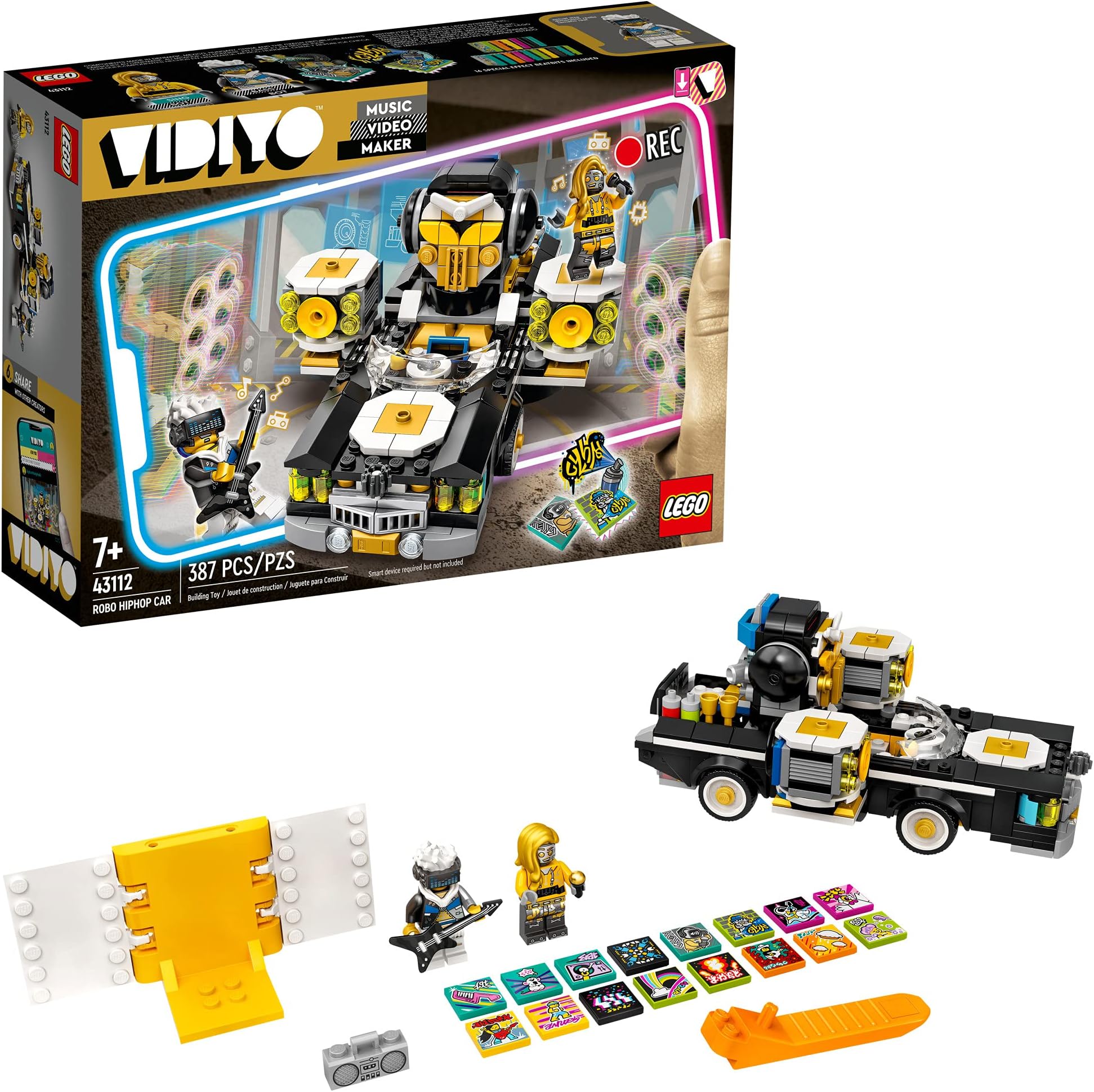 LEGO VIDIYO Robo Hiphop Car 43112 Building Kit Toy, Inspire Kids to Direct and Star in Their Own Music Videos; New 2021 (387 Pieces)
