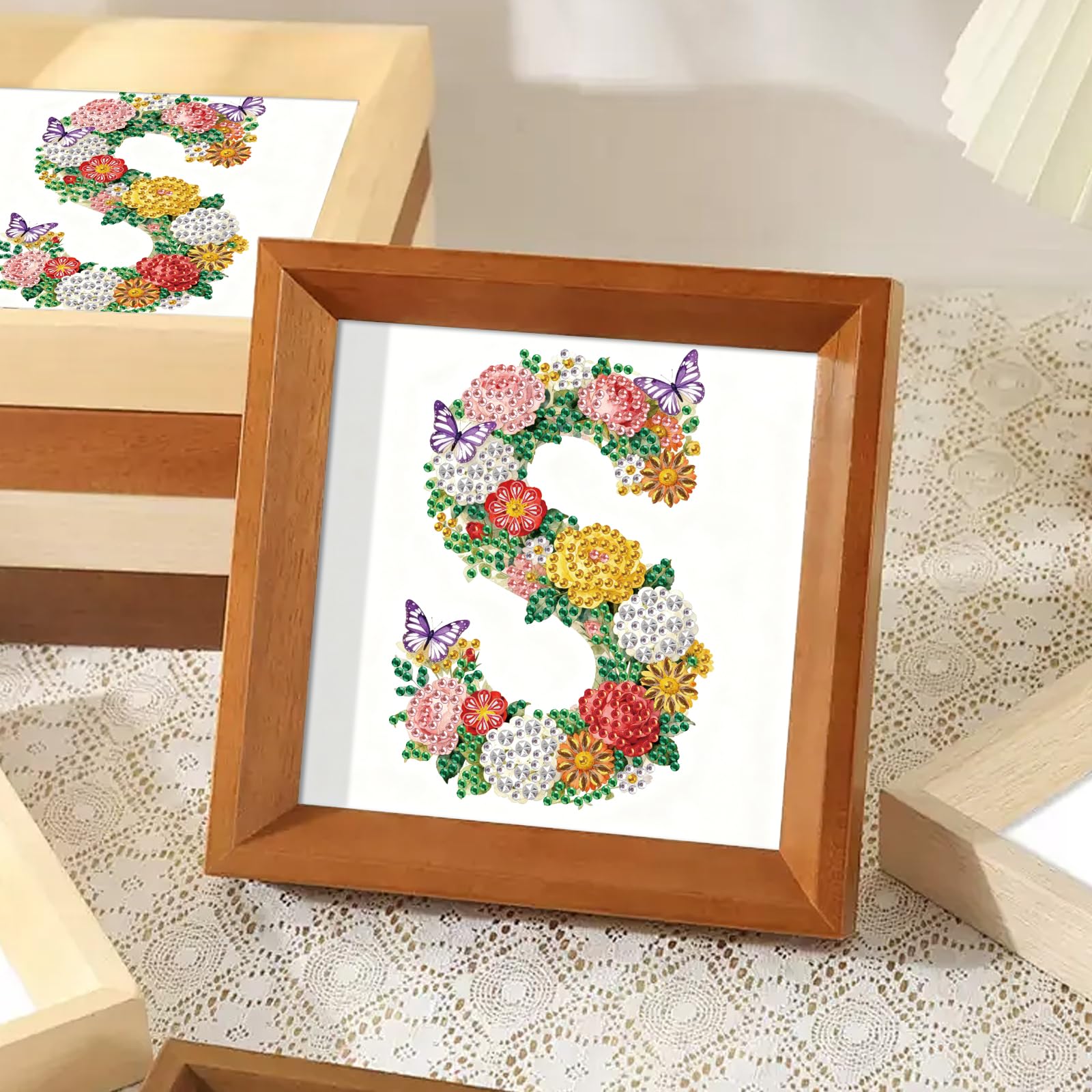 5D Diamond Art Kits - Floral Alphabet Designs -4