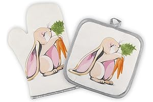 Kitchen Oven Mitts and Pot Holders Sets,Easter Oven Mitts and Pot Holders Sets