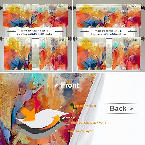 Miniatura 695 de Cenefas de cocina modernas con patrón de cobre marrón dorado para ventanas, cenefas opacas abstractas de marcas de arañazos y cortinas opacas