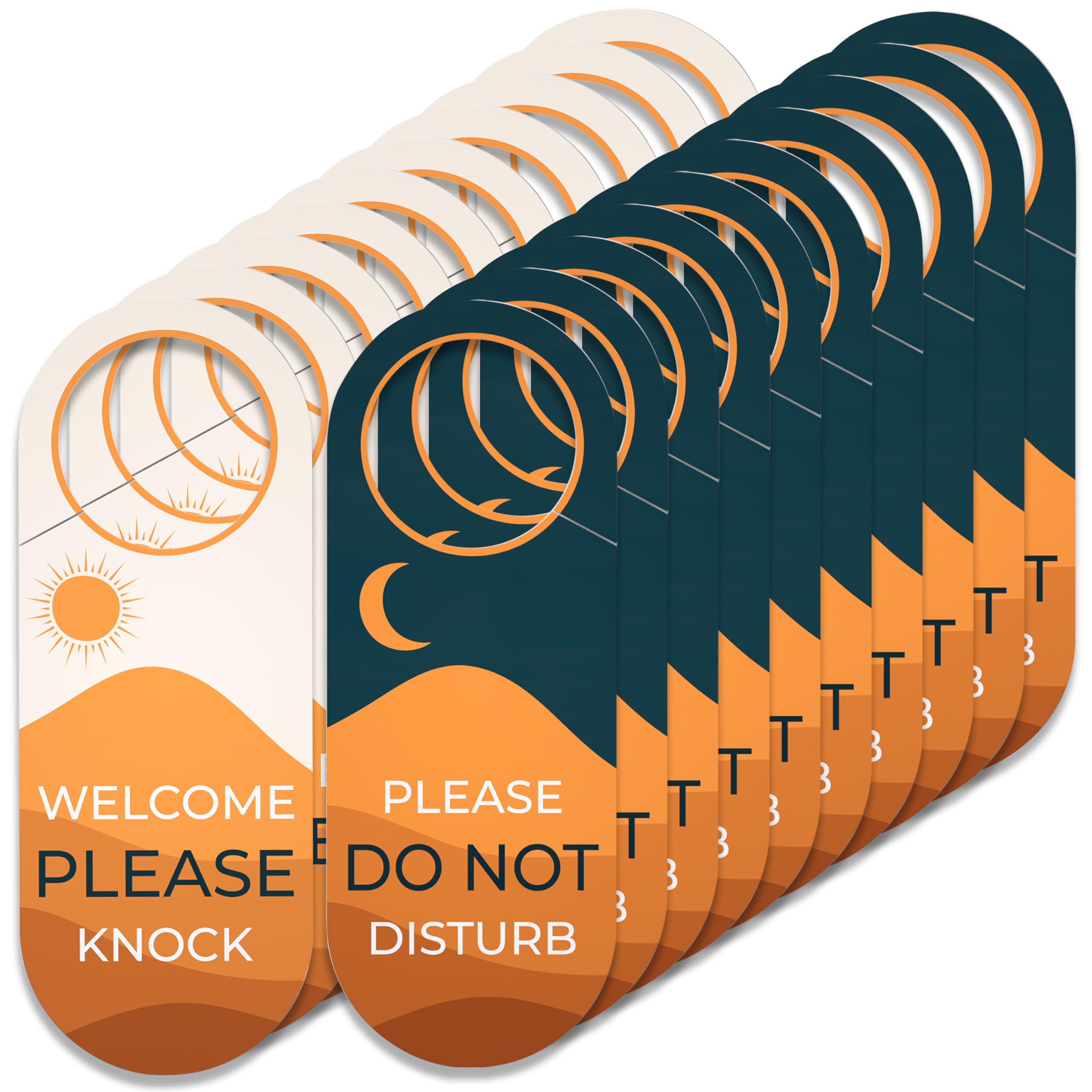 ASSURED SIGNS Do Not Disturb Door Hanger Sign, Welcome Please Knock - 10 Pack - 9 x 3.5" - Universal Fit - Perfect Signs for Bedroom, Hotel, Home