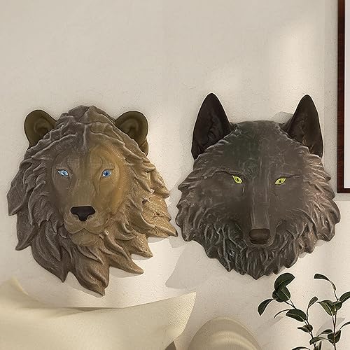 Miniatura 3 de Yayatty Moldes de silicona de animales, moldes de resina de cabeza de león, moldes de silicona epoxi para bricolaje, escritorio de pared, gabinetes,