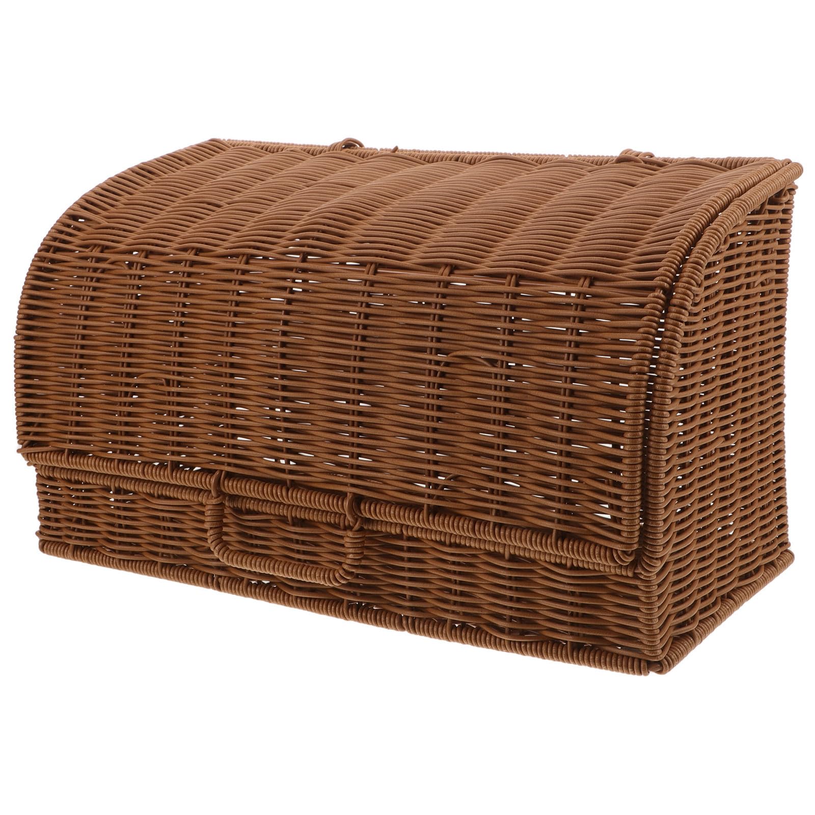 Toyvian Cesto Porta Pane Vintage Grande in PP Effetto Rattan Intrecciato