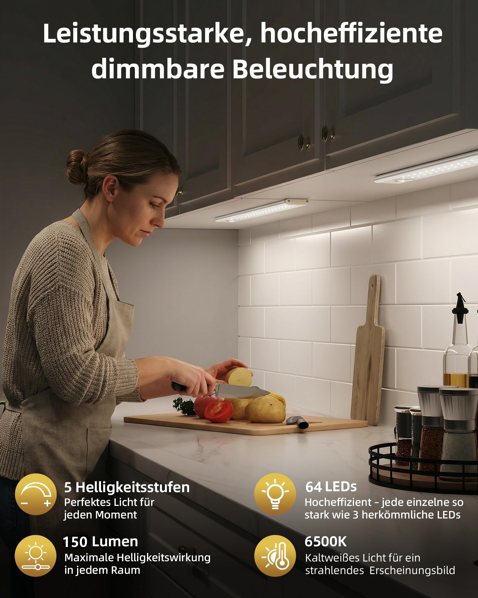 EZVALO 43 cm, illuminazione a LED con sensore di movimento
