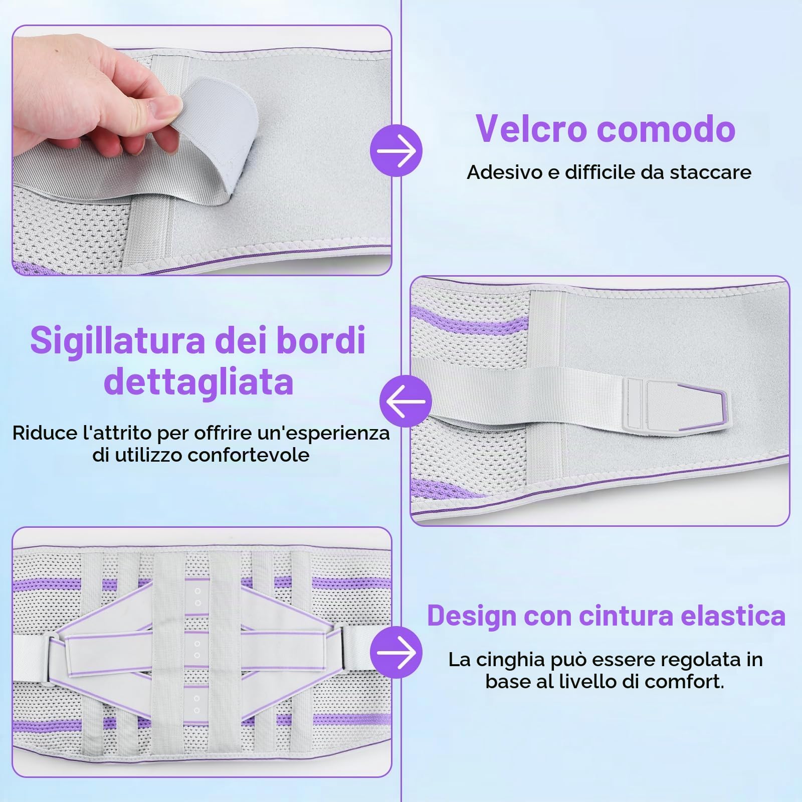 Fascia Lombare Supporto Schiena per Donne, Fascia Elastica Lombare Regolabile, Busto Ortopedico Lombar con Stecche, Cintura Lombar Traspirante per Sciatica e Postura - L (Girovita: 95-105cm)