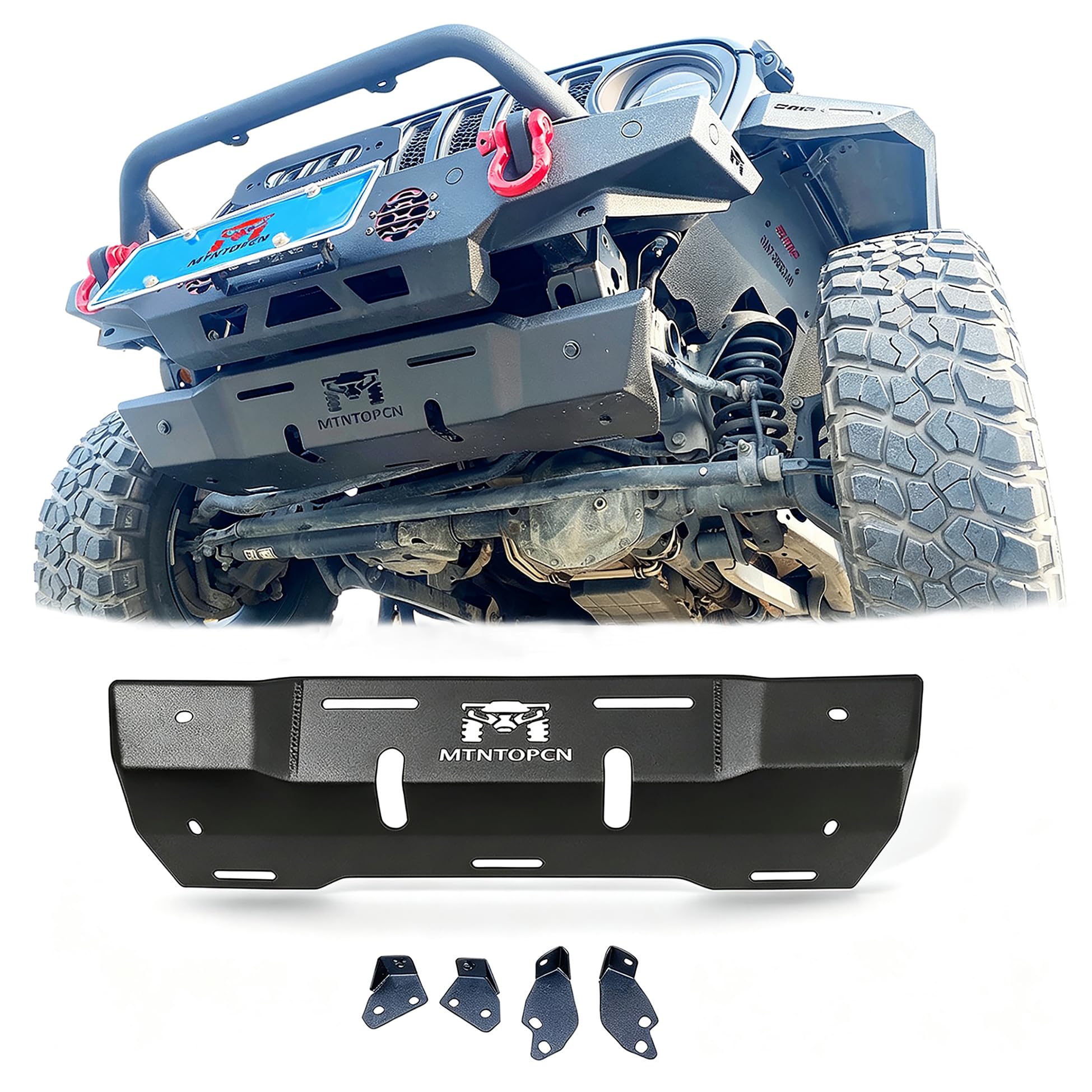 Aluminum JL &amp; Gladiator Skid Plate Compatible with 2018-2026 Jeep Wrangler JL JLU &amp; 2020-2026 Jeep Gladiator