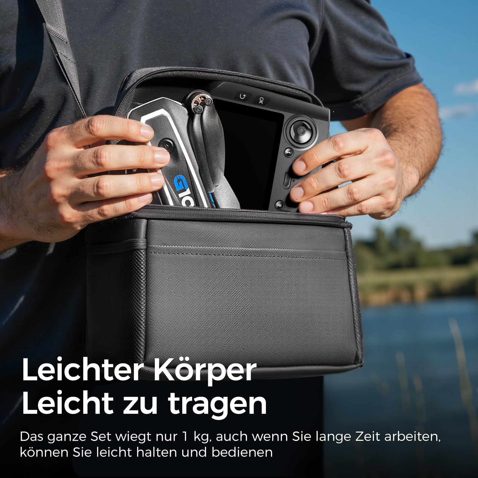 G10 GPS Drohne mit kamera EIS 4K Erwachsene (Bildschirmfernsteuerung), 5G Faltbare Drone mit Bürstenloser Motor, GPS Auto Rückkehr, 2 Akkus für 45 min Flugzeit, unter 249g, Klasse-C0
