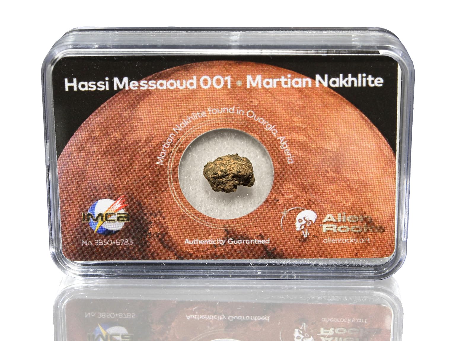 Frammento di meteorite marziano con certificato - Autentico meteorite di Marte Hassi Messaoud (0,2-0,3 g) - Raro esemplare di roccia di Marte per collezionisti, astronomia e regalo spaziale