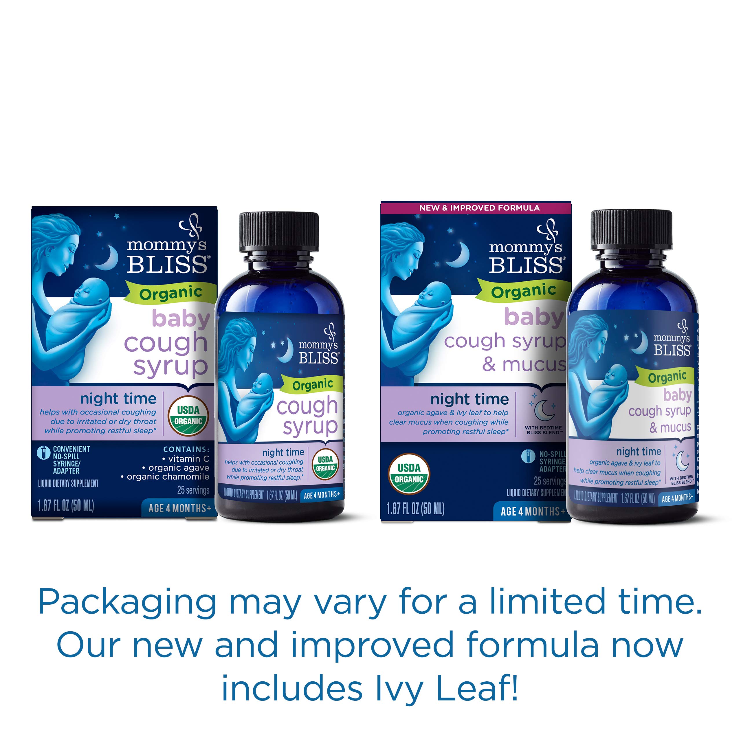 Buy Mommy's Bliss Organic Baby Cough Syrup & Mucus Night Time, Contains