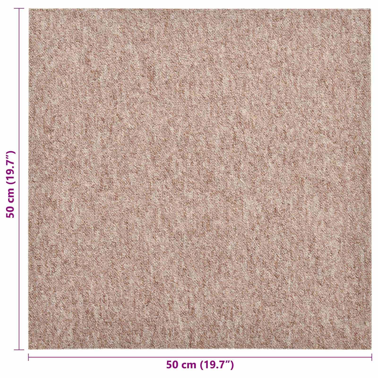 Teppichfliesen Set 20 Stück Beige 50x50 cm 100% Polypropylen Modernes Design Robust und Langlebig für Living Room Bedroom Küche Flur