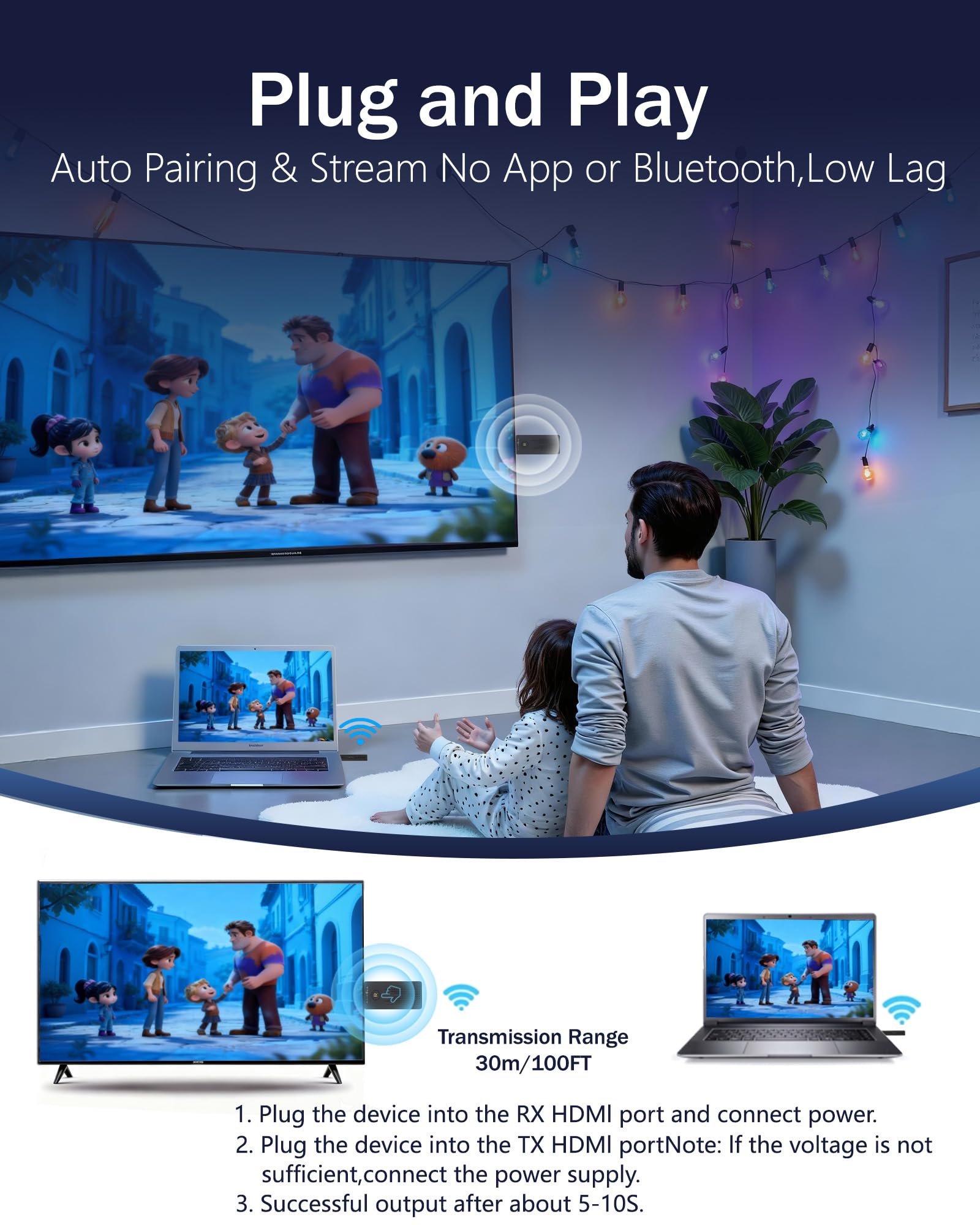 Amazon.com: FAIRBEE Wireless HDMI Transmitter and Receiver 4K