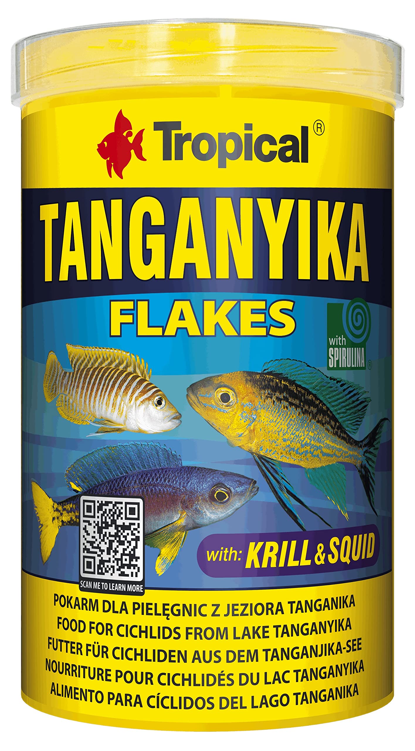 Tropical TANGANYIKA 1000ml / 200g - alimento con Varios Ingredientes en Forma de Escamas para cíclidos