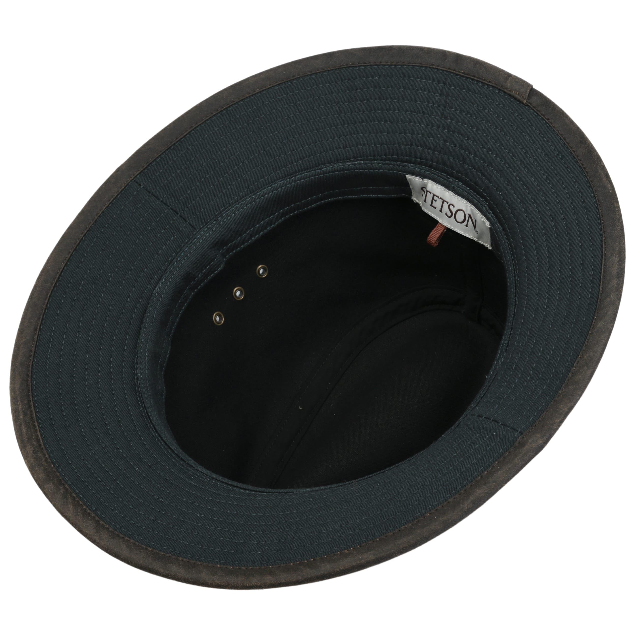 Stetson Sombrero de Algodón AVA Hombre - Outback Aventurero con Banda Piel, Ribete Verano Primavera/Verano
