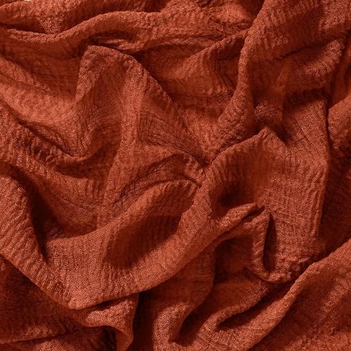 Miniatura 6 de Socomi Camino de mesa de gasa de terracota para el día de San Valentín, 120 pulgadas, rústico bohemio, camino de tela de queso para bodas, fiestas,