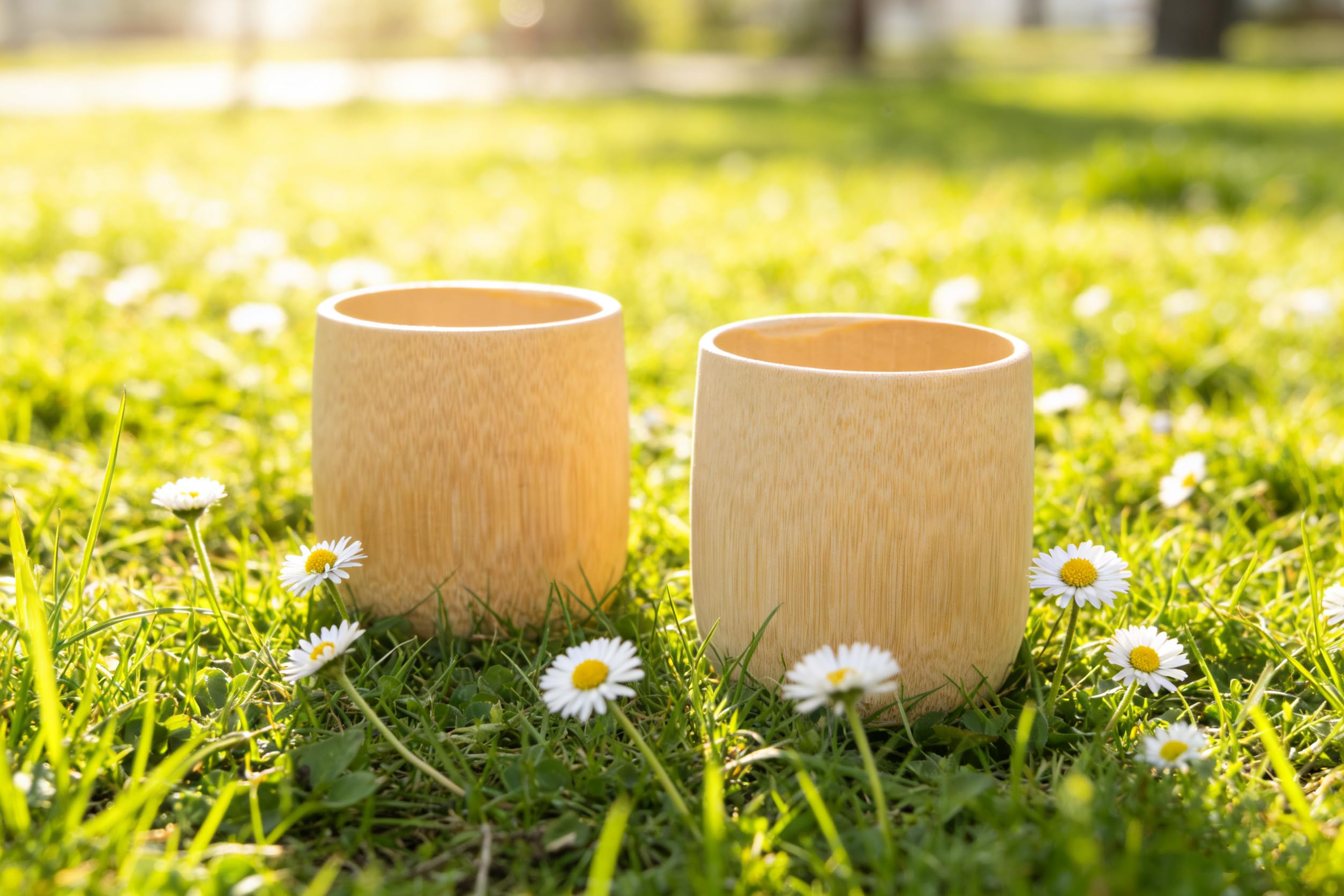 Amazon.com | 2PCS Bamboo Wood Tea Cup & Mug - Natural Bamboo, Coffee, Wine,  Beer & Hot Drinks - Camping & Travel Gift: Teacups