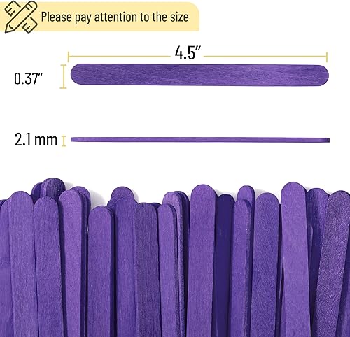 Miniatura 3 de Mr. Pen - Palitos de manualidades, paquete de 200, palitos de paleta morada, palitos de paletas para manualidades, palos de madera, palos para