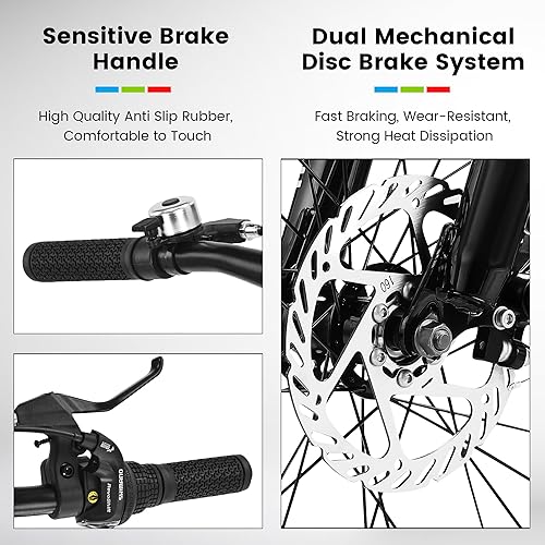 Miniatura 4 de Bicicleta para niños de 20 pulgadas con rueda de neumático grueso de 4 pulgadas de ancho, bicicletas para niños de 8 a 12 años con frenos de disco