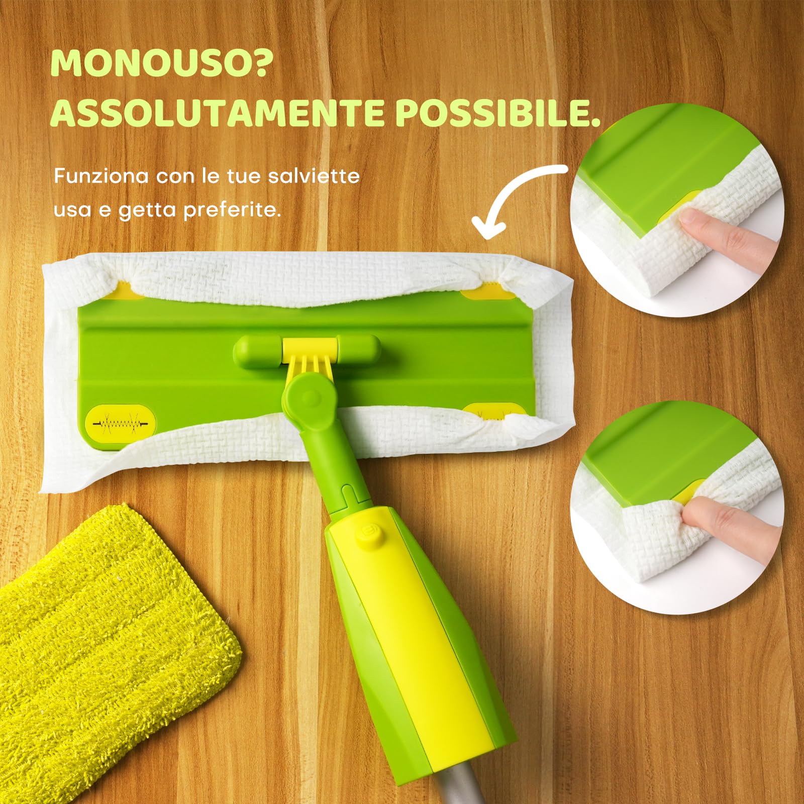 Mocio Giocattolo per Bambini con Spruzzo - Set Pulizia Bambini Montessori con 2 Panni Lavabili e Supporto | Kids Spray Mop, Scopa Bambini Gioco, Gioco Educativo Montessori 3+ Anni