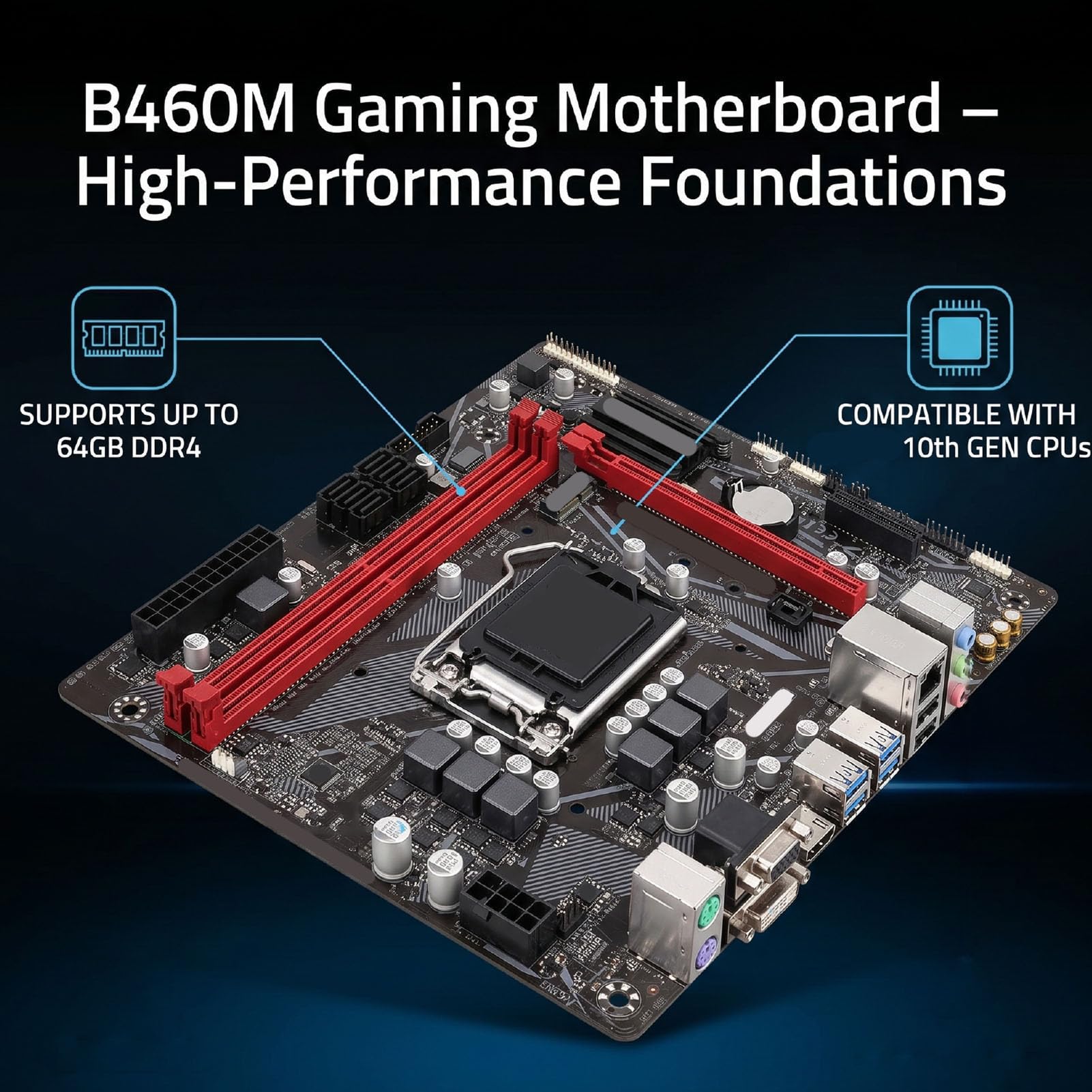 Płyta Główna Gamingowa B460M W Formacie Micro ATX, LGA1200, DDR4