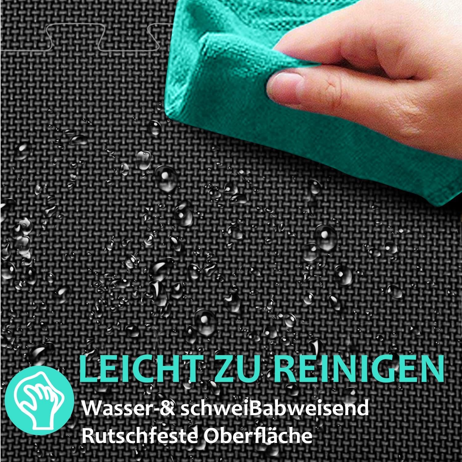 Bodenschutzmatte Fitness Set [31x31cm] - 24 Puzzlematte - EVA Sportmatte Fitnessmatte Rutschfest, Bodenmatte für Fitnessraum&Fitnessgerät, Fallschutzmatten Outdoor&Pool Unterlegmatte, Schwarz