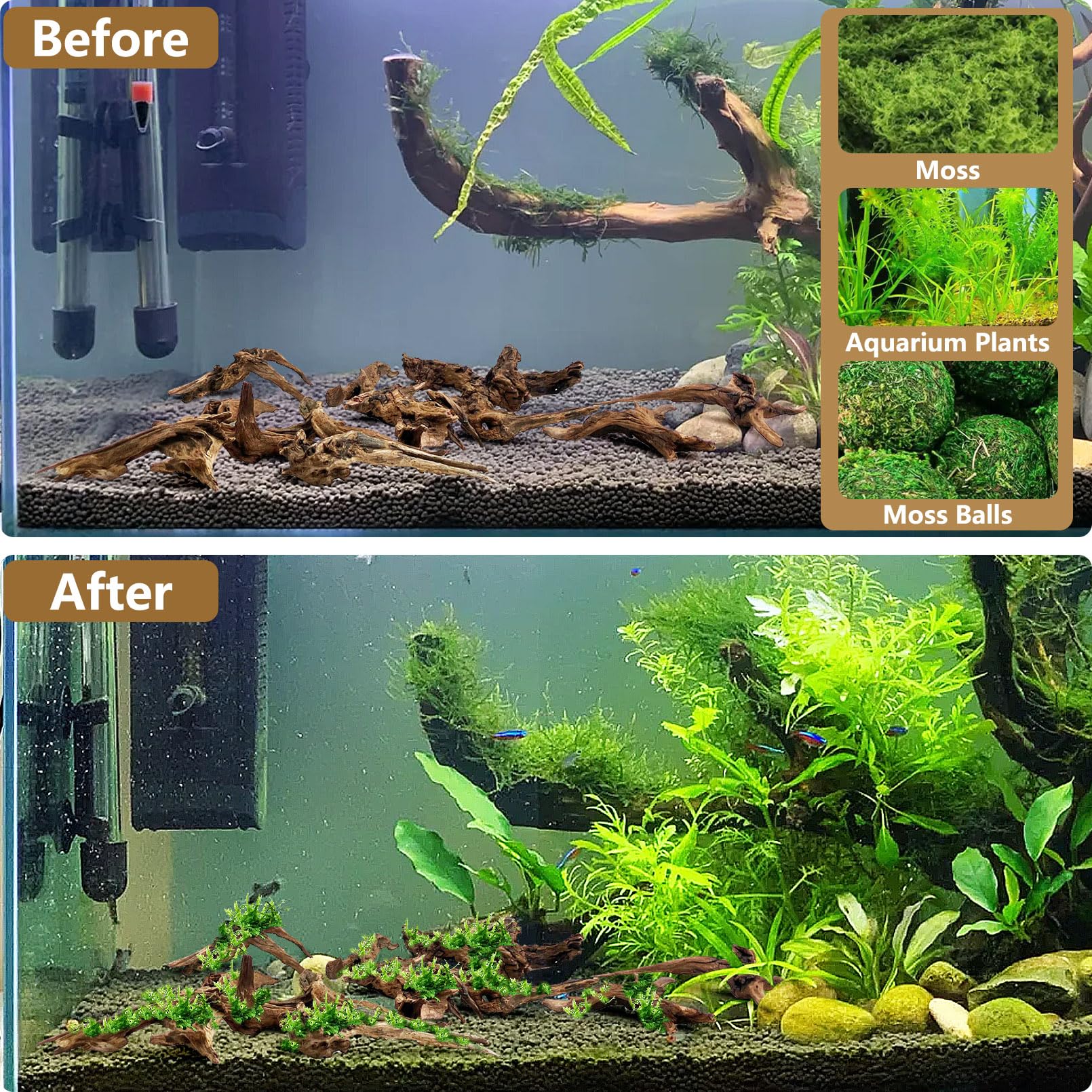 Tfwadmx Madera flotante de coral pequeño natural para decoración de acuario, 26 piezas de 4 a 5 pulgadas, decoración de peceras, decoración de reptiles, ramas de madera flotante, decoración de madera