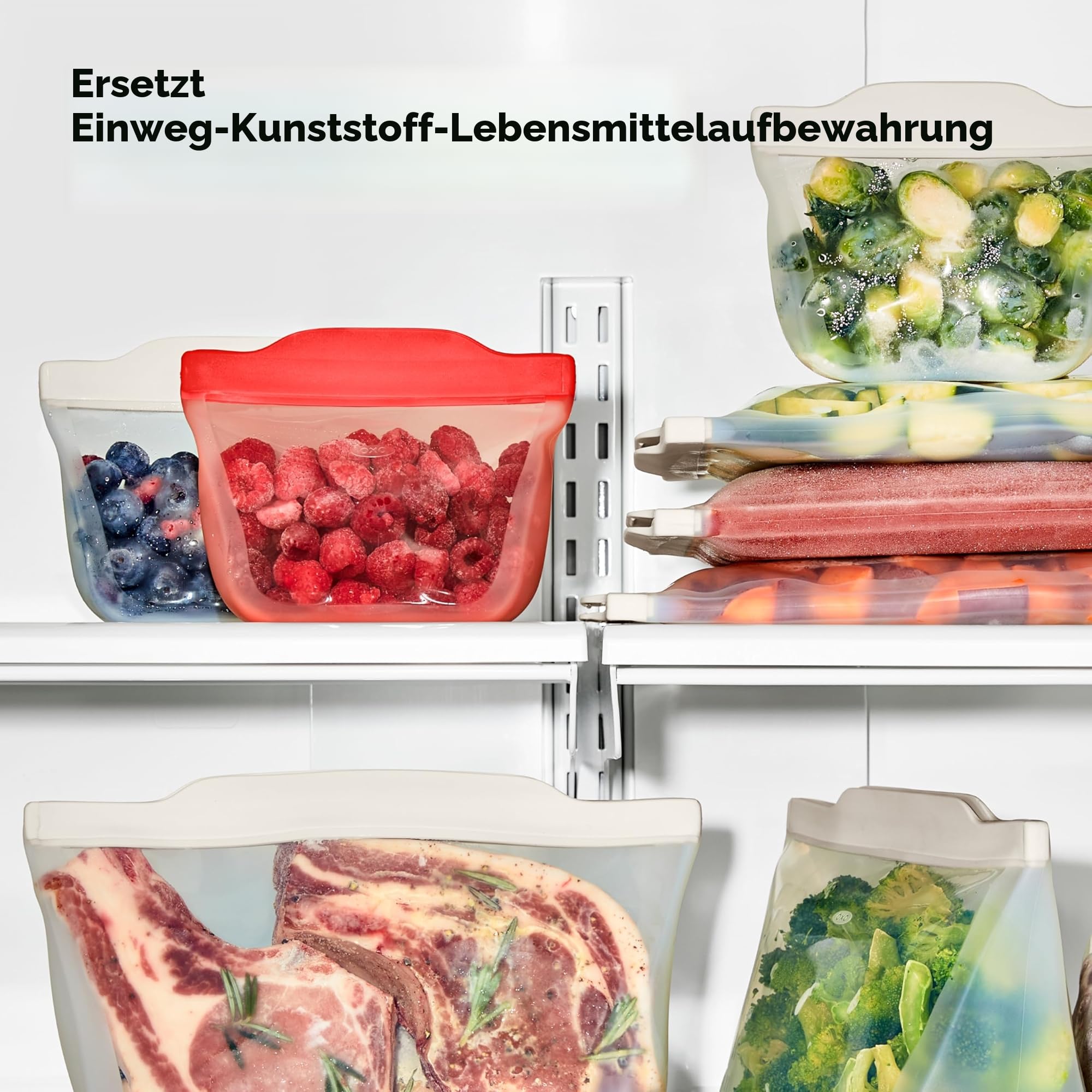 OXO Good Grips wiederverwendbarer Silikonbeutel – Snack-Standbeutel (335 ml) – Hafer