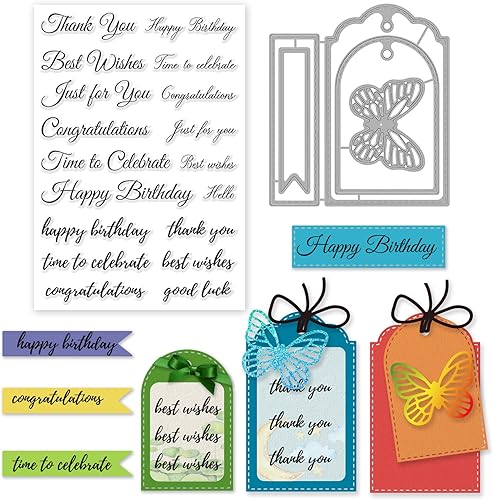 Vista 67 de INFUNLY Sellos y troqueles de gato para hacer tarjetas, juego de sellos y troqueles transparentes para corte de metal, sellos de goma de silicona