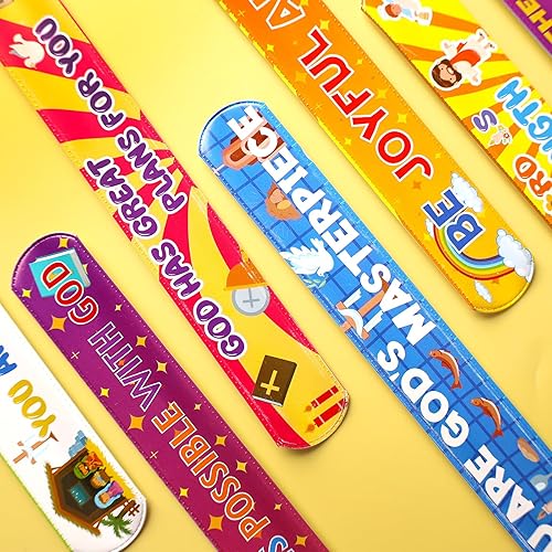 Miniatura 6 de LovesTown 48 pulseras cristianas a presión, versículos de la Biblia, pulseras religiosas para niños, regalos de escuela dominical, premios en el aula