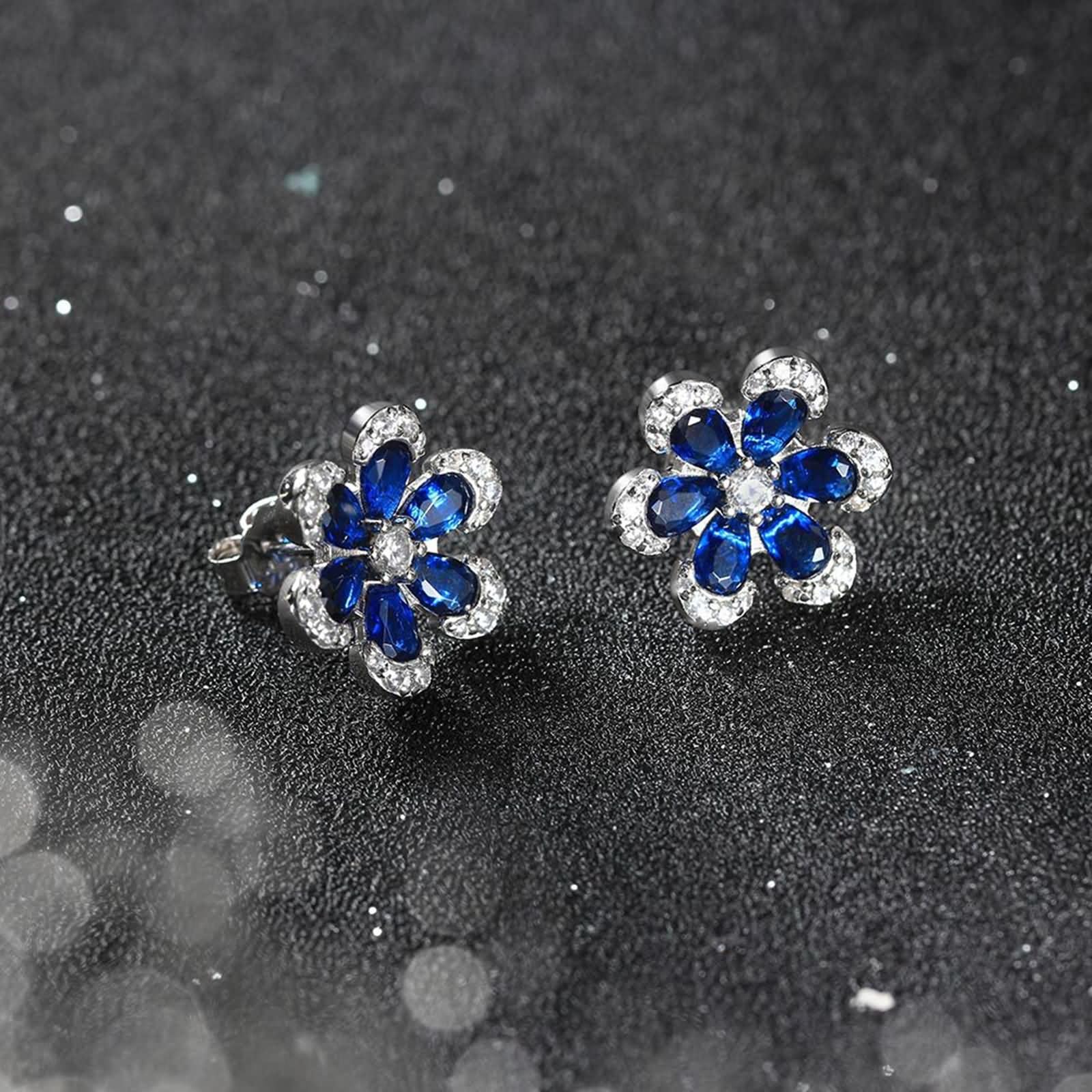 Ohrringe Frauen Ohrstecker Gold,Ohrringe 925 Silber Damen Ohrringe Blume mit Zirkonia Ohrringe für Damen Gold