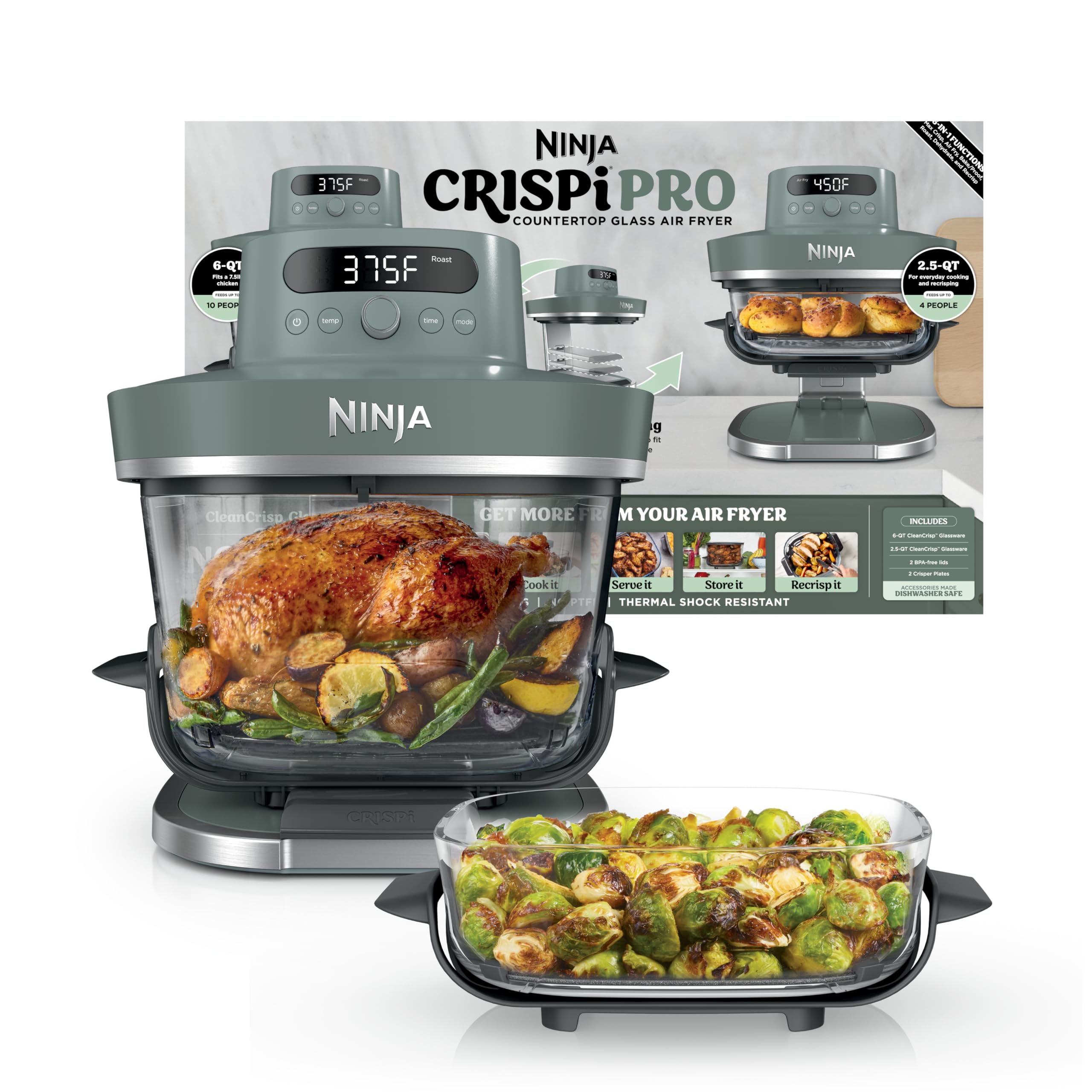 Ninja Crispi Pro 6-in-1 Glass Air Fryer AS101DG