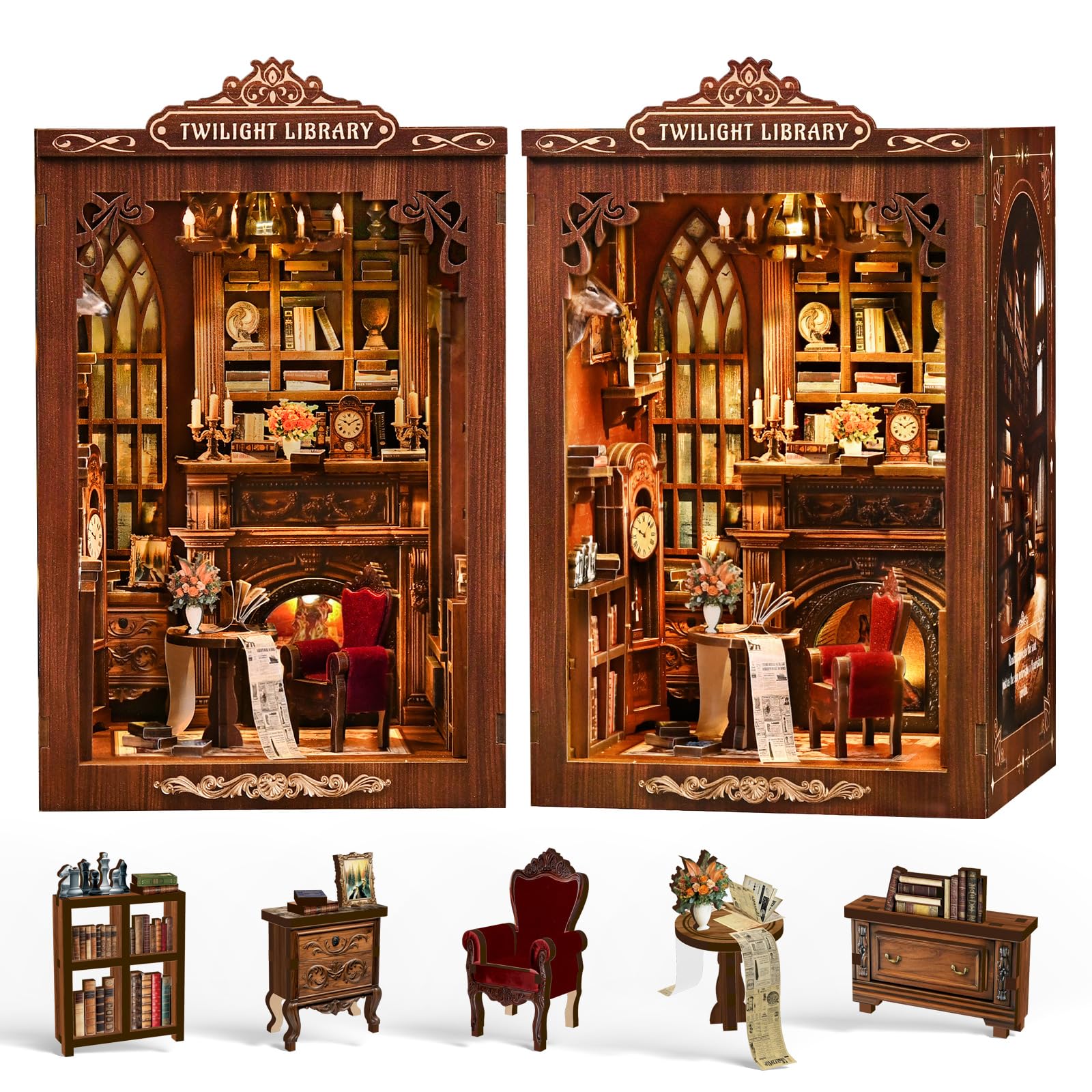 Amazon.com: Sagiterra Book Nook Kit，DIY Miniature Dollhouse Kit