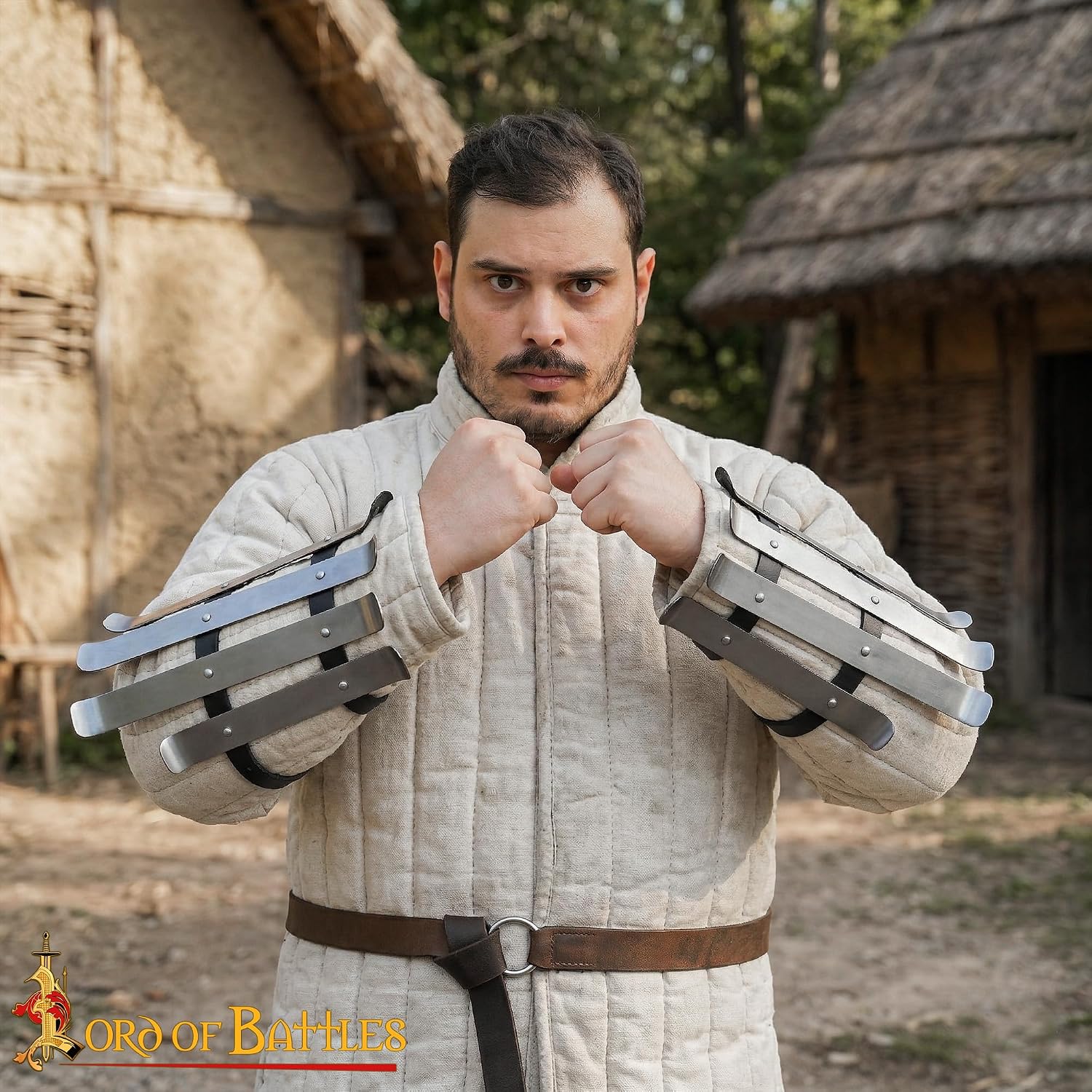 Medieval Knight Steel Bracers Viking Battle Ready Steel Arm Bracers Armour for LARP Cosplay SCA Historical Reenactment
